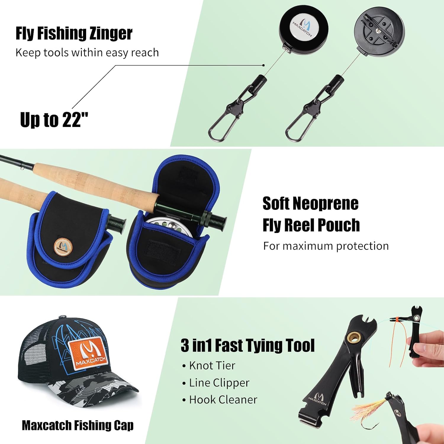 M MAXIMUMCATCH Maxcatch Extreme Fly Fishing Combo Kit 3/5/6/8 Weight, Starter Fly Rod and Reel Outfit, with a Protective Travel Case