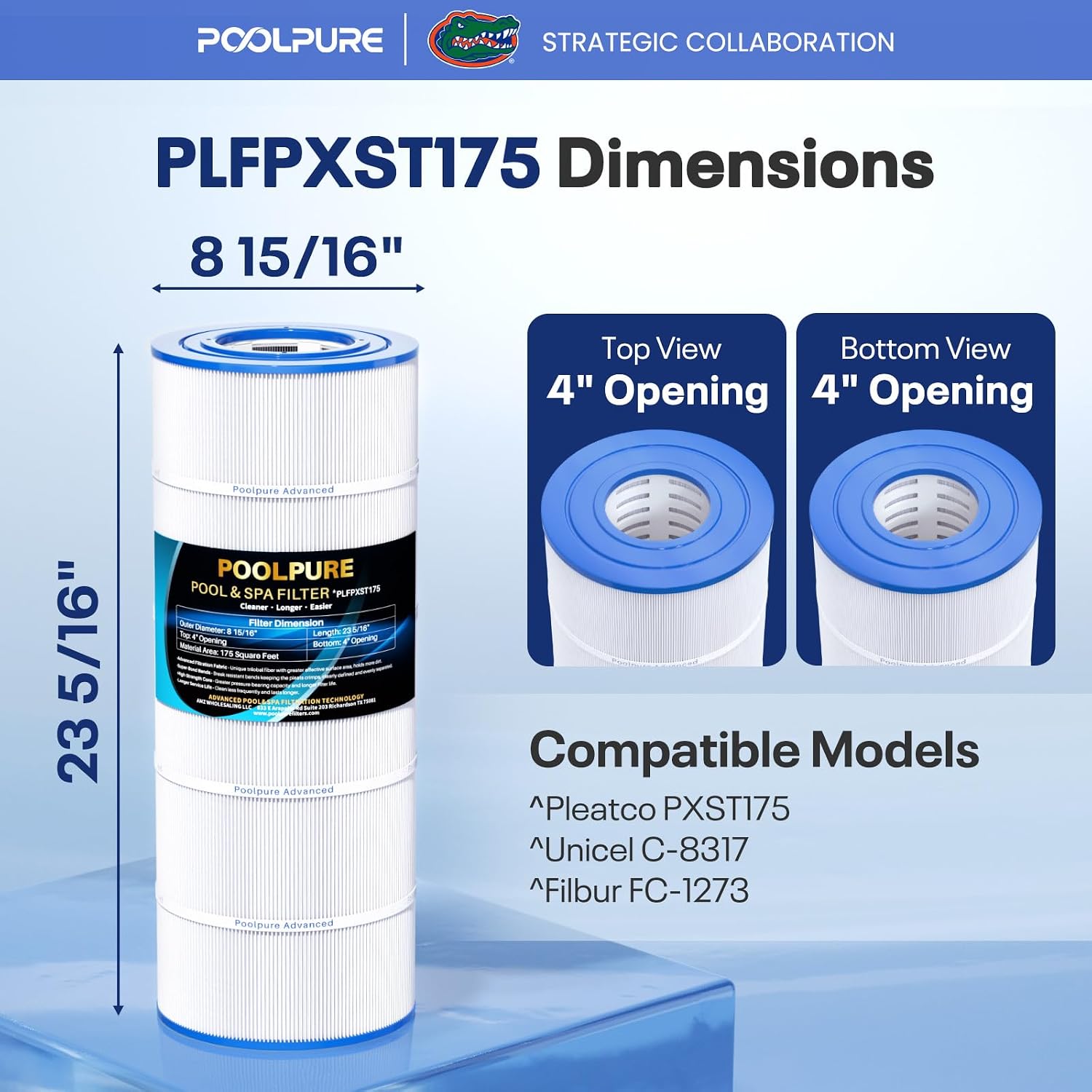 POOLPURE PXST100 Pool Filter Replaces Hayward X-Stream CC1000 1PACK