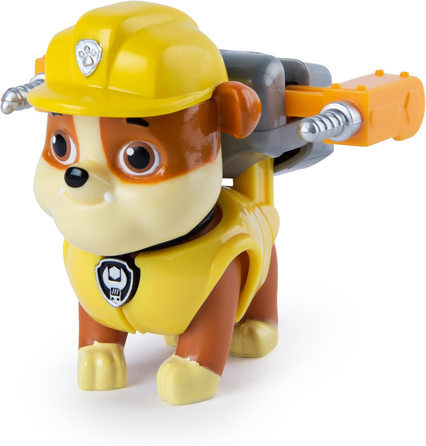 Paw Patrol, Action Pack Rubble Figure with 2 Clip-On Uniforms, for Kids Aged 3 and Up