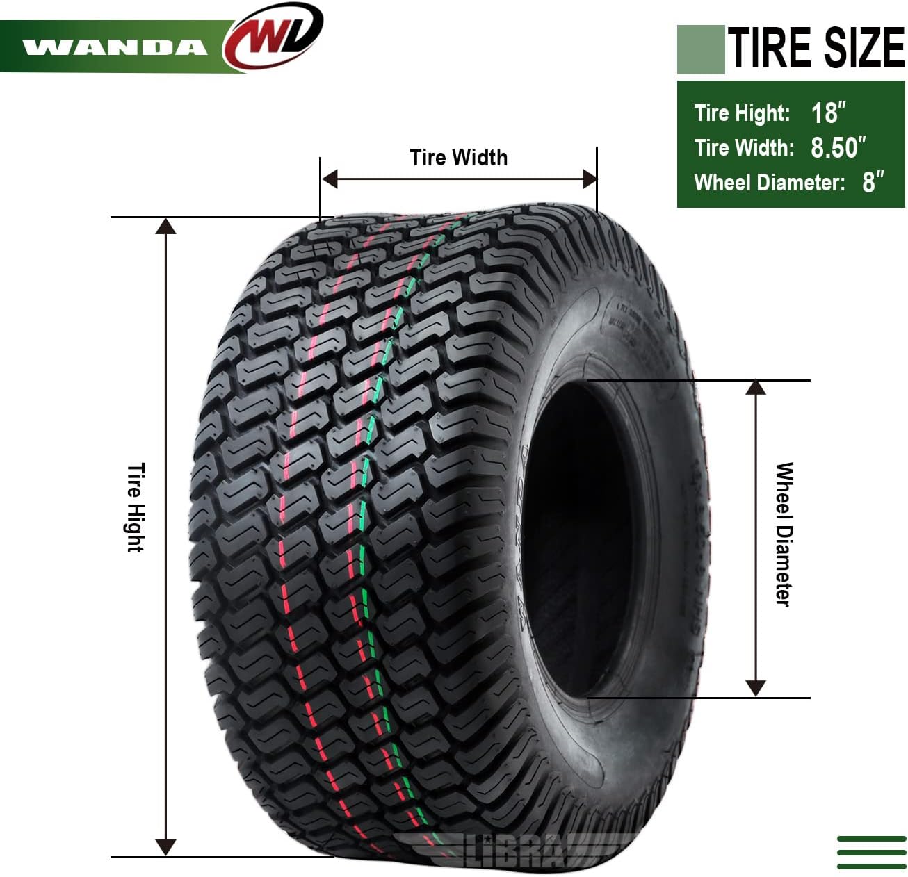 WANDA Set 2 15x6-6 15x6.00-6 Lawn Mower Tractor Turf Tires15x6x6 P332-13016 | Riding Lawn Mover, Garden Tractor