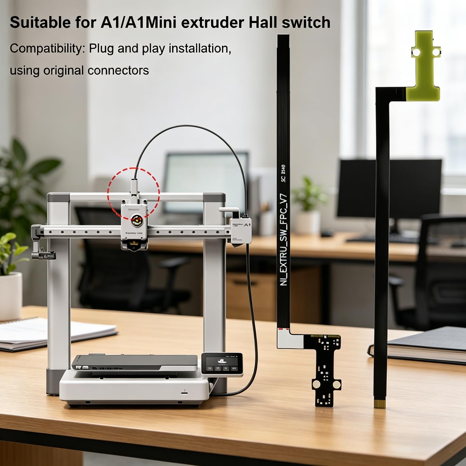 1 Pack 3D Printer Accessories for Bambu Lab A1 Mini / A1 Feed Hall Board, Filament Sensor Replacement Kit