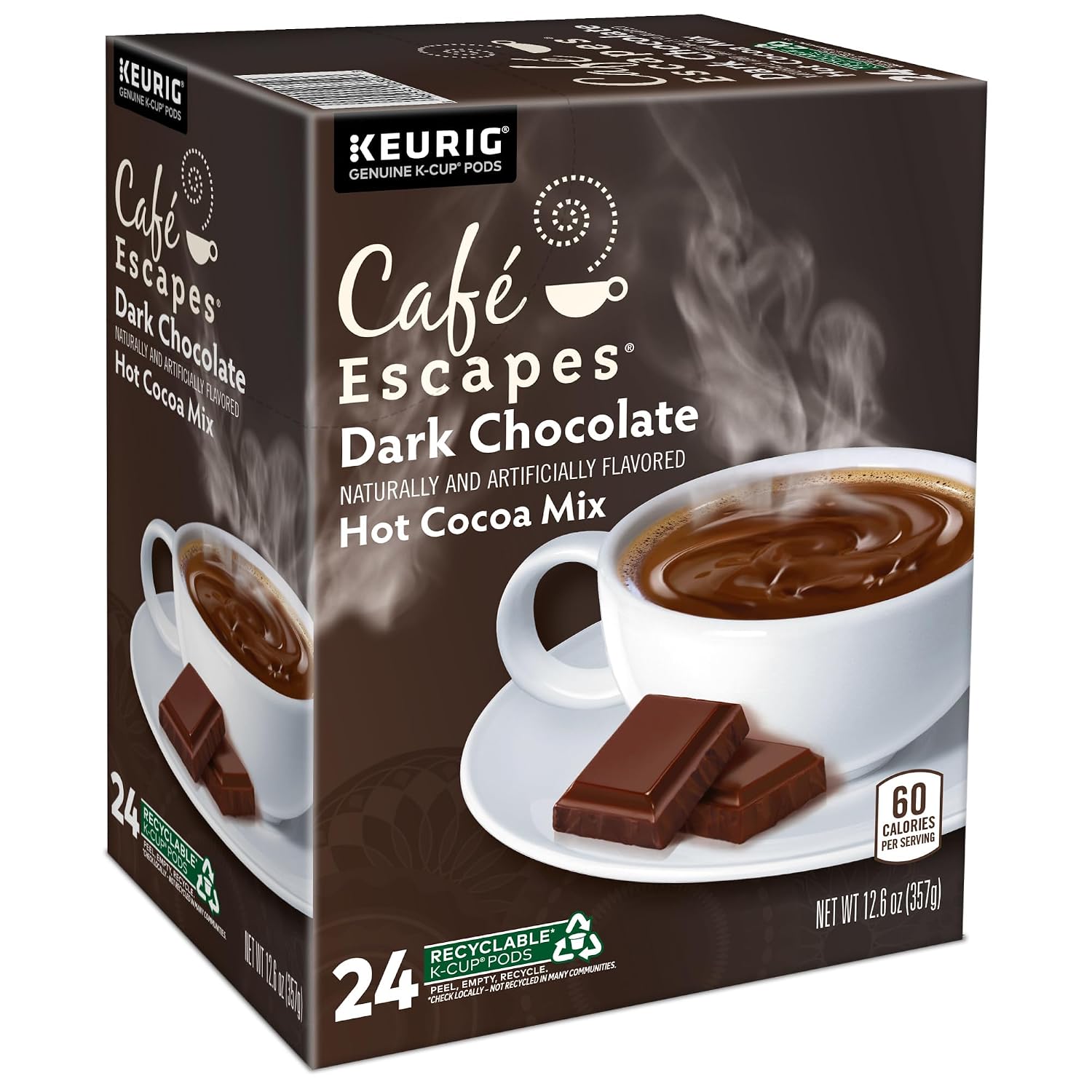 Cafe Escapes Milk Chocolate Hot Cocoa Keurig Single-Serve K-Cup Pods, 96 Count
