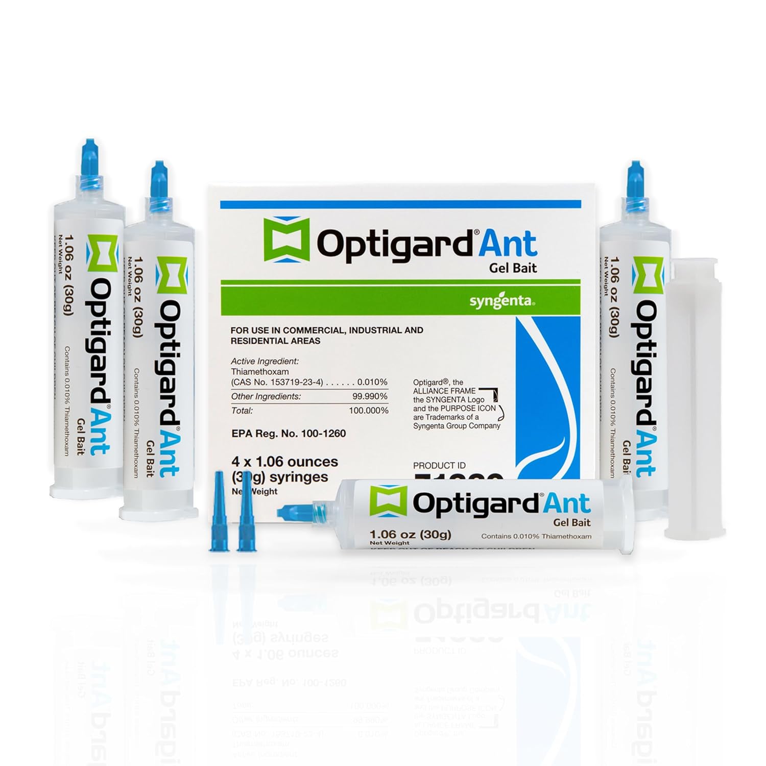 Optigard Ant Gel Bait, 4 Tubes x 30-Grams, 1 Plunger and 2 Application Tips, Effective Bait, Formulated with 0.01% Thiamethoxam