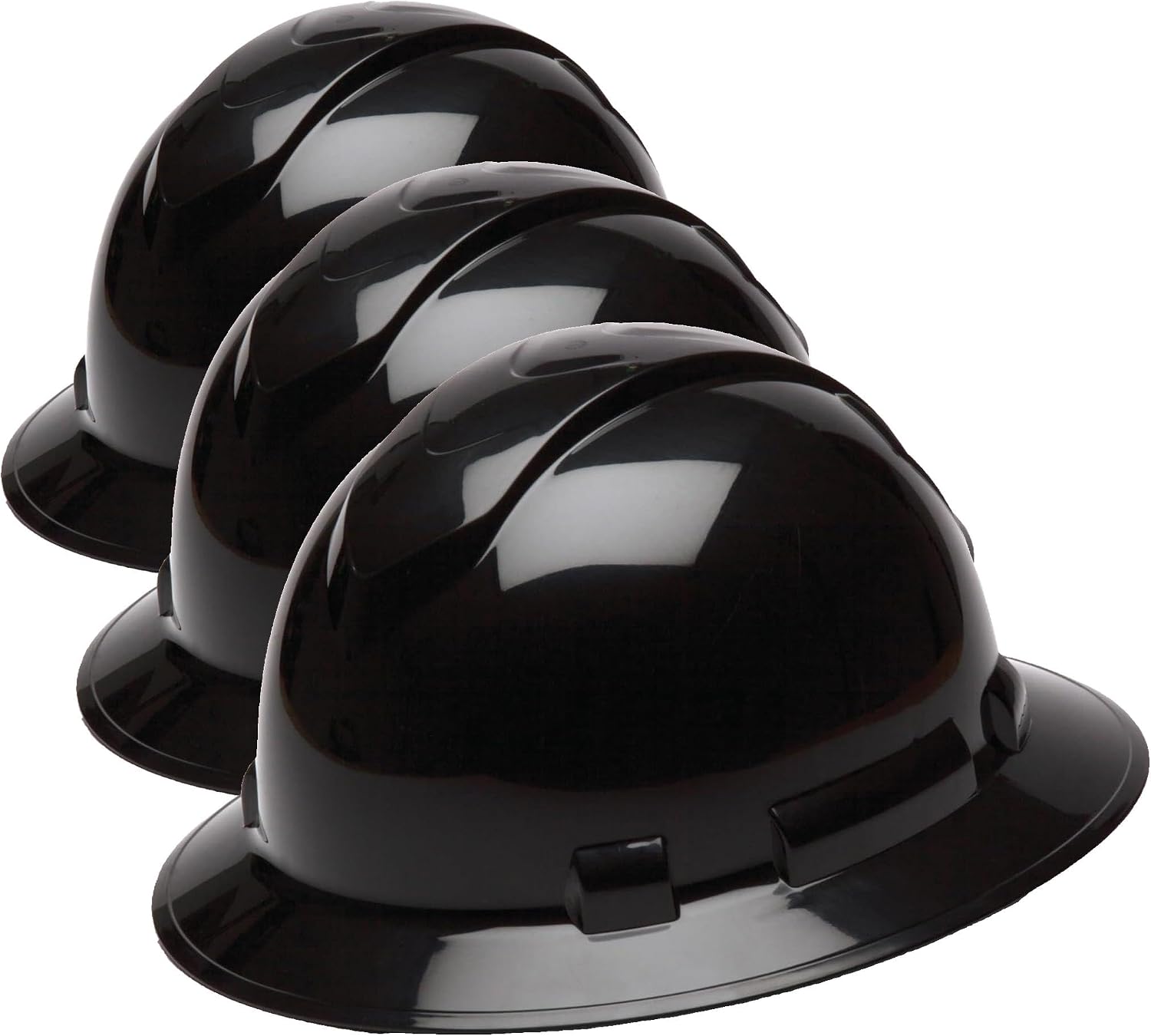 Pyramex Ridgeline Full Brim Hard Hat 4 Point Ratchet White | Full-brim sun & rain protection, HDPE shell, Ratchet suspension, Construction & utility, ANSI Z89.1 Type I Class C/G/E