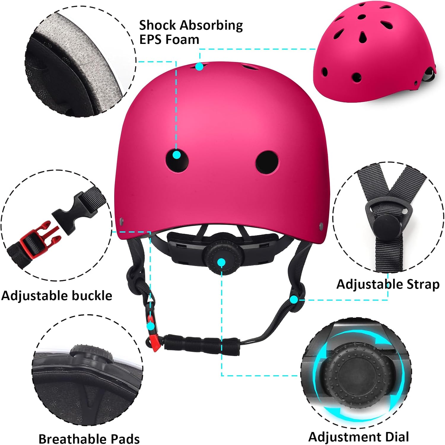 Kids Toddler Bike Helmet,2 Sizes for Youth Child Boys Girls