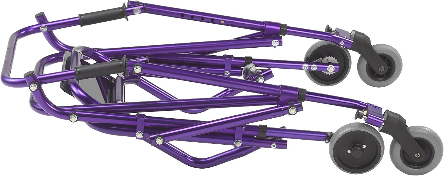 Inspired by Drive Nimbo 2G Posterior Walker with Seat, Wizard Purple, Small | Lightweight Posterior Walker with Padded Seat Lets Users Rest and Move Safely with Adjustable, Sturdy Support
