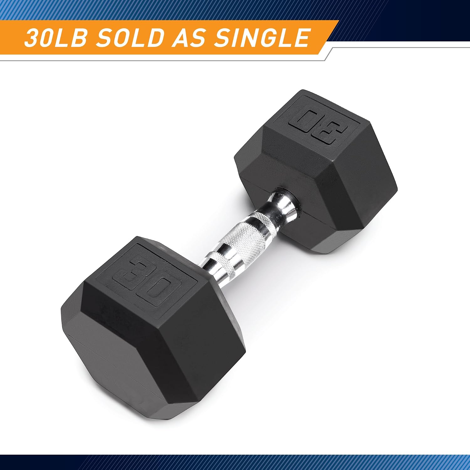 Marcy Classic Rubber Hex Dumbbell with Knurled Grip for Strength Training and Bodybuilding, 5lb - 50lb Single Dumbbell for Exercise & Fitness, Sold Individually