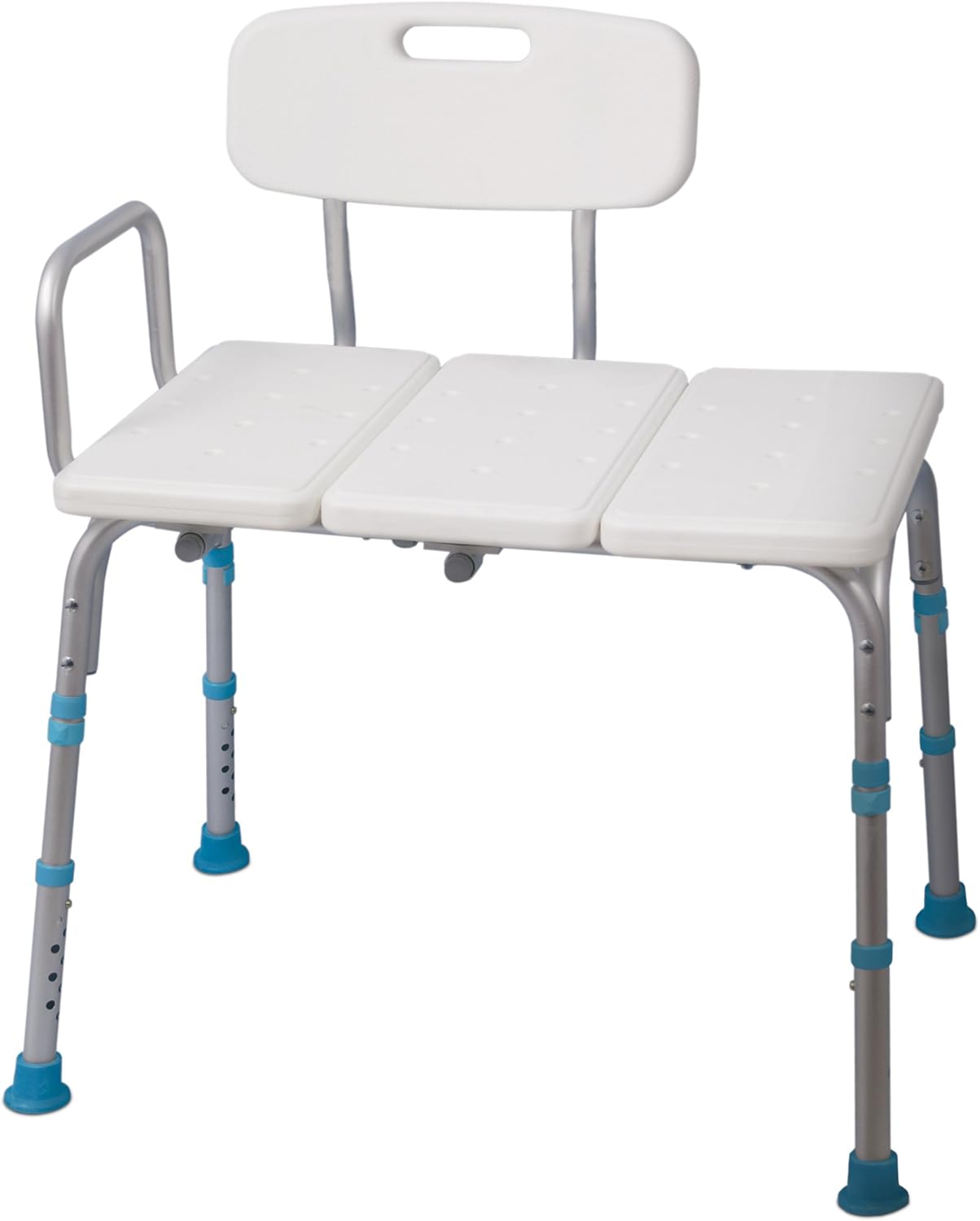 AquaSense Adjustable Bath and Shower Bench with Reversible Backrest | Reversible Backrest Offers Flexible