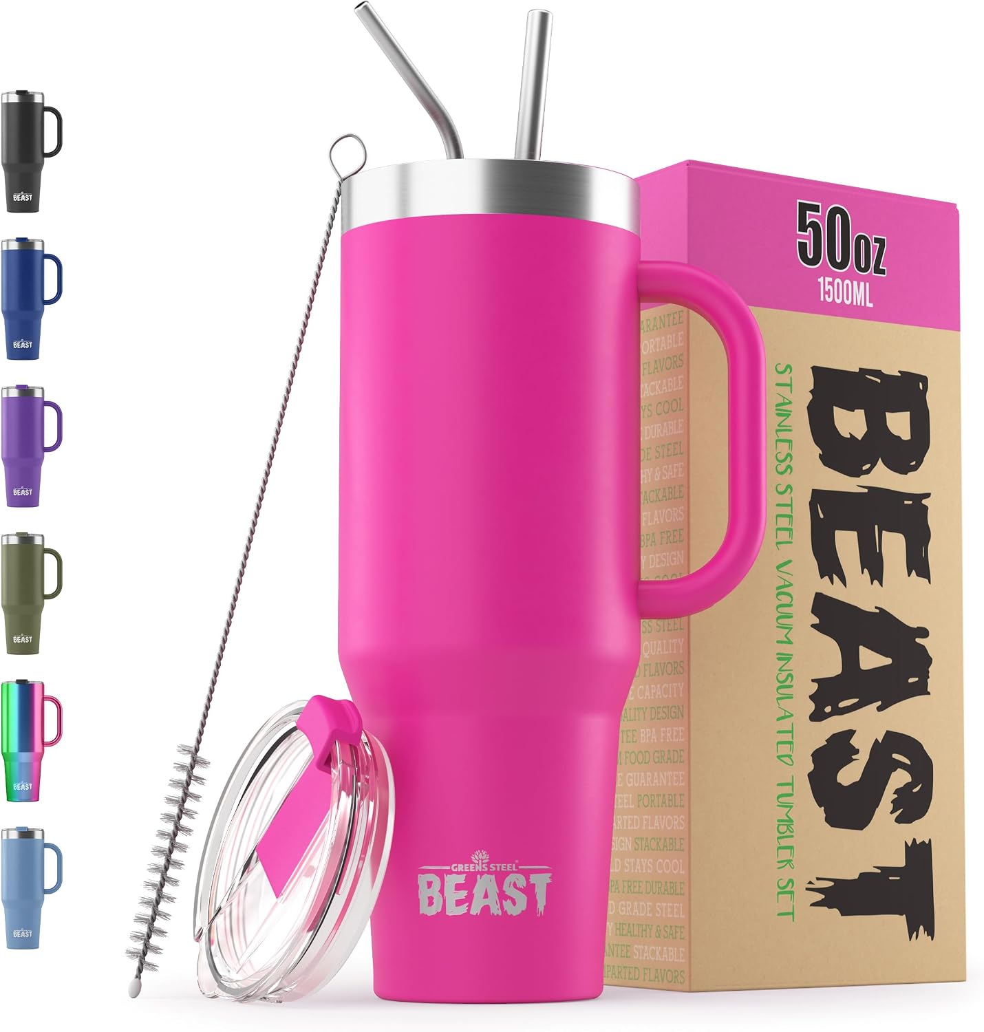 Beast 30 oz Tumbler Stainless Steel Vacuum Insulated Coffee Ice Cup Double Wall Travel Flask (Cupcake Pink)