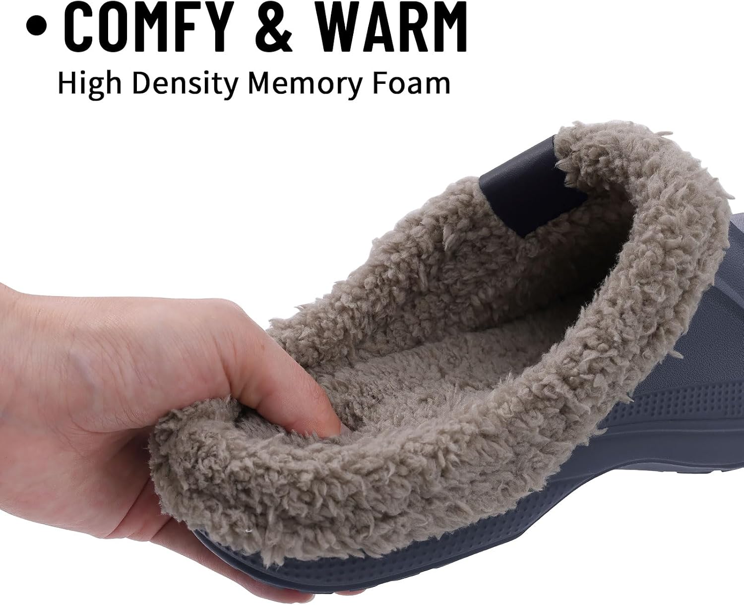 Beslip Fur Lined Clogs for Women & Men Fuzzy Slippers with Memory Foam