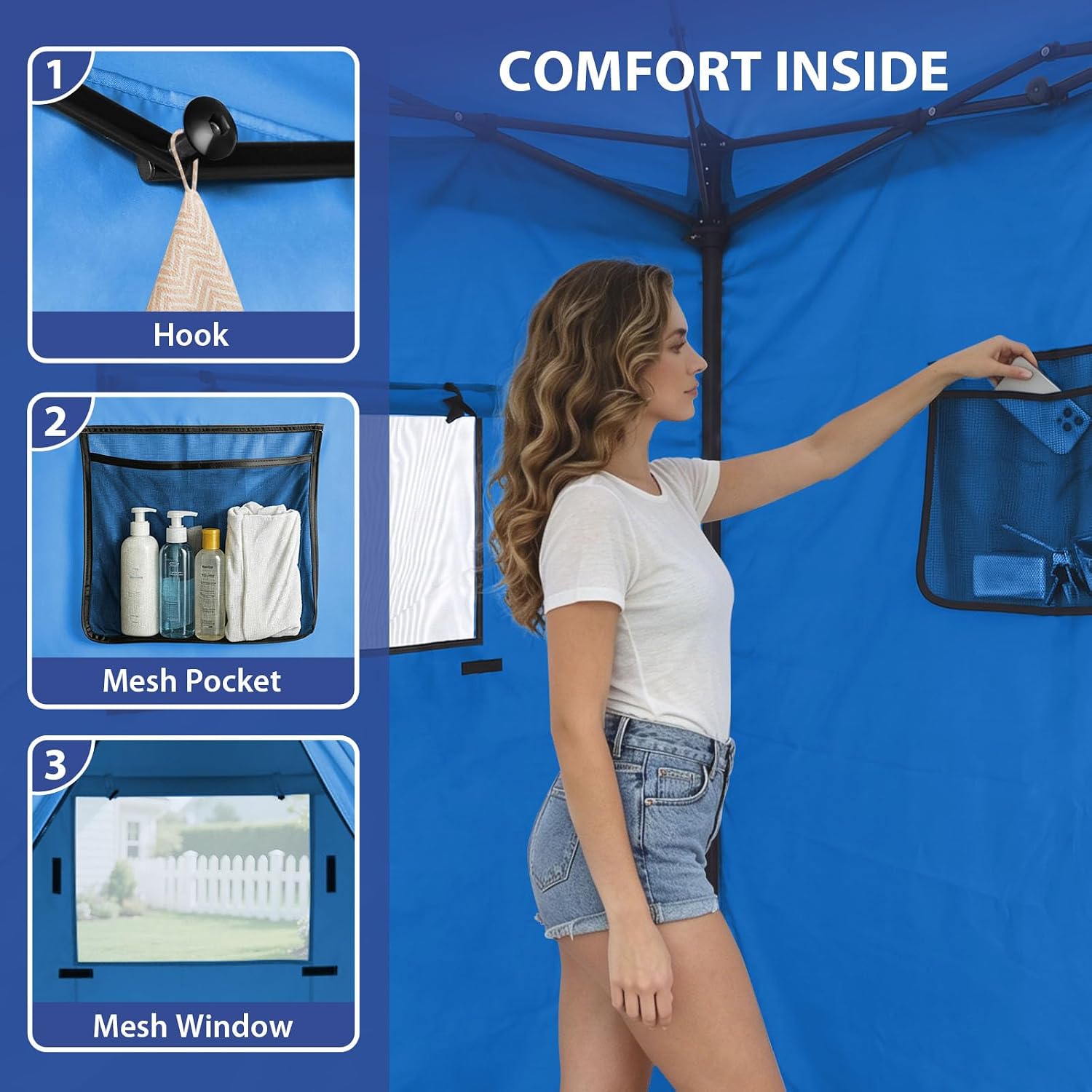 EAGLE PEAK 4x4 Pop Up Changing Tent, Outdoor Changing Room, Gray/White