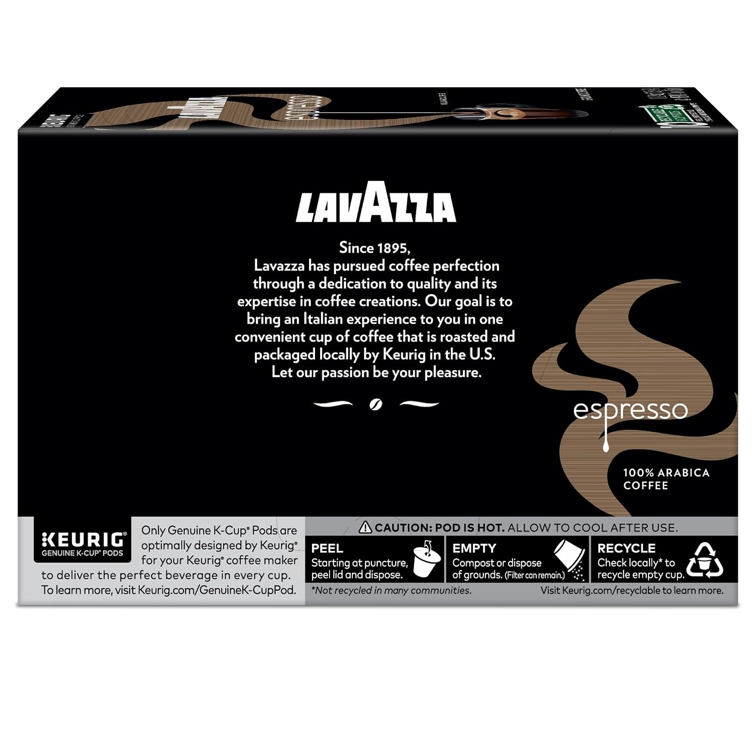 Lavazza Espresso, Single-Serve Keurig K-Cup Pods, Medium Roast Coffee, 32-Count Box