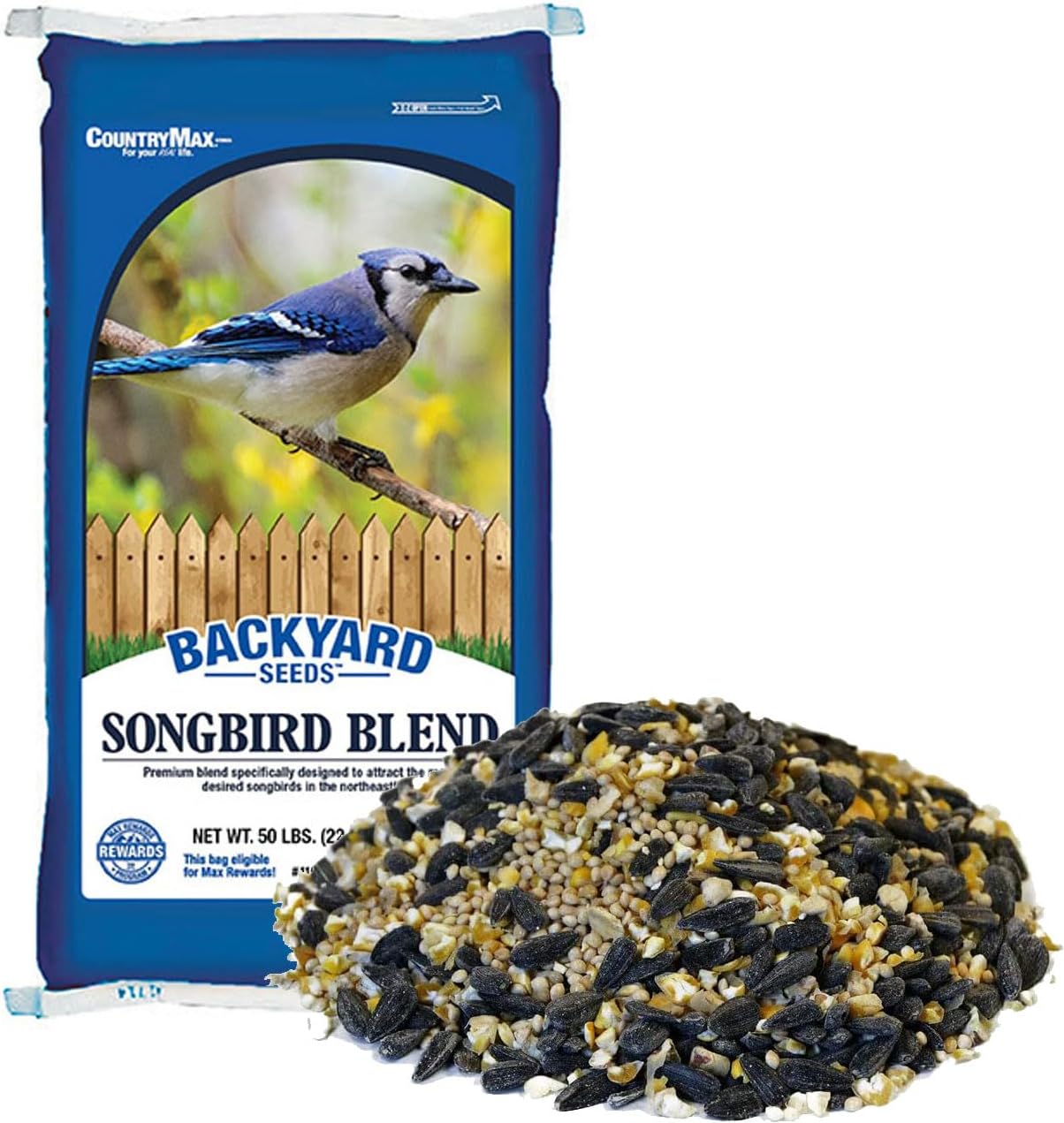 CountryMax Backyard Seeds Songbird Blend Mixed Bird Seed - Attracts Bluebirds, Cardinals, Chickadees (7 Pounds)