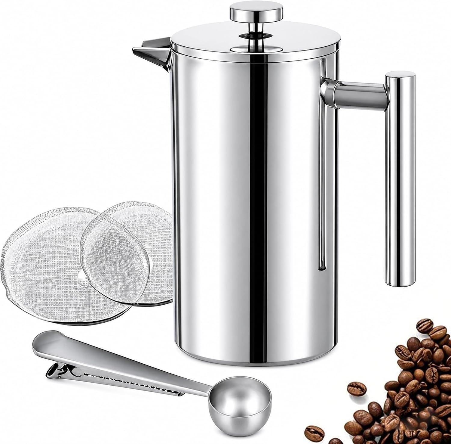 Black French Press Stainless Steel 34oz