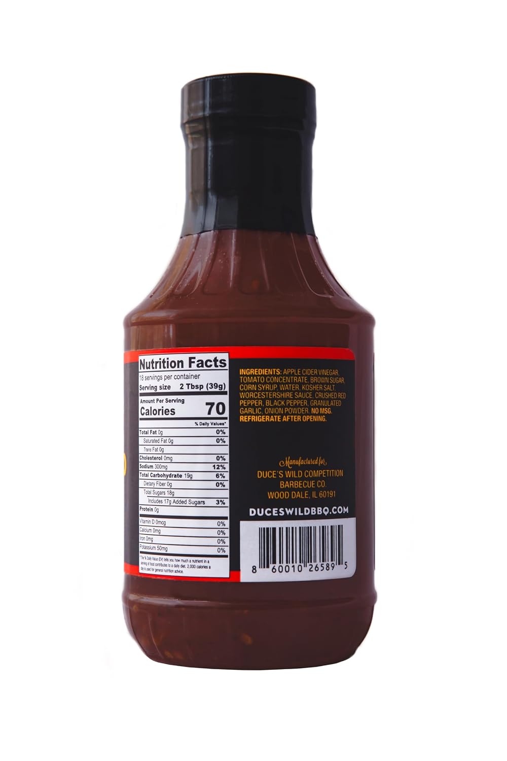 Duce’s Wild Barbecue Alabama White Gold Mayo-Based White Sauce - 18 oz.