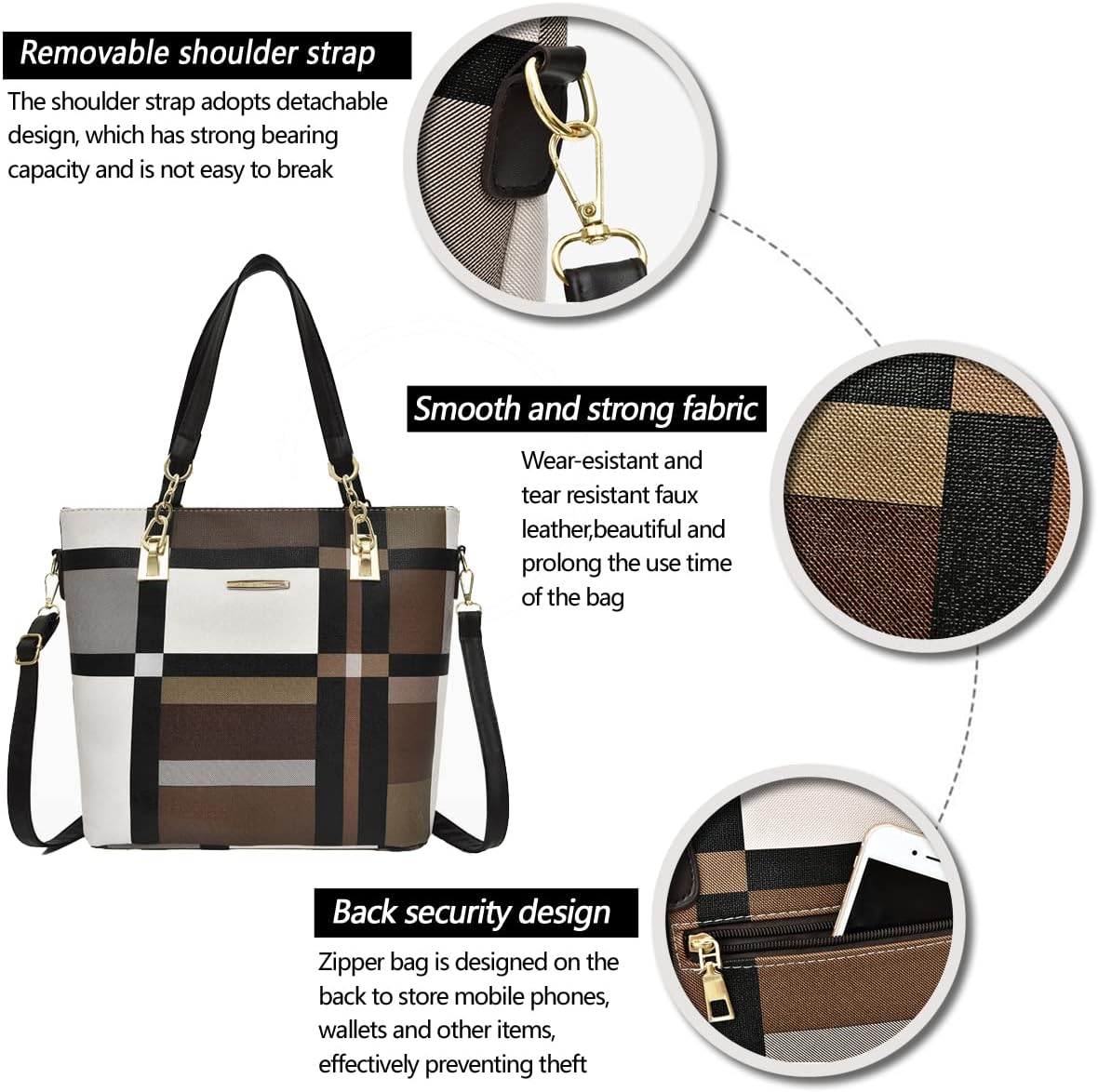 2E-youth Designer Purses and Handbags for Women Satchel Shoulder Bag Tote Top Handle Bag