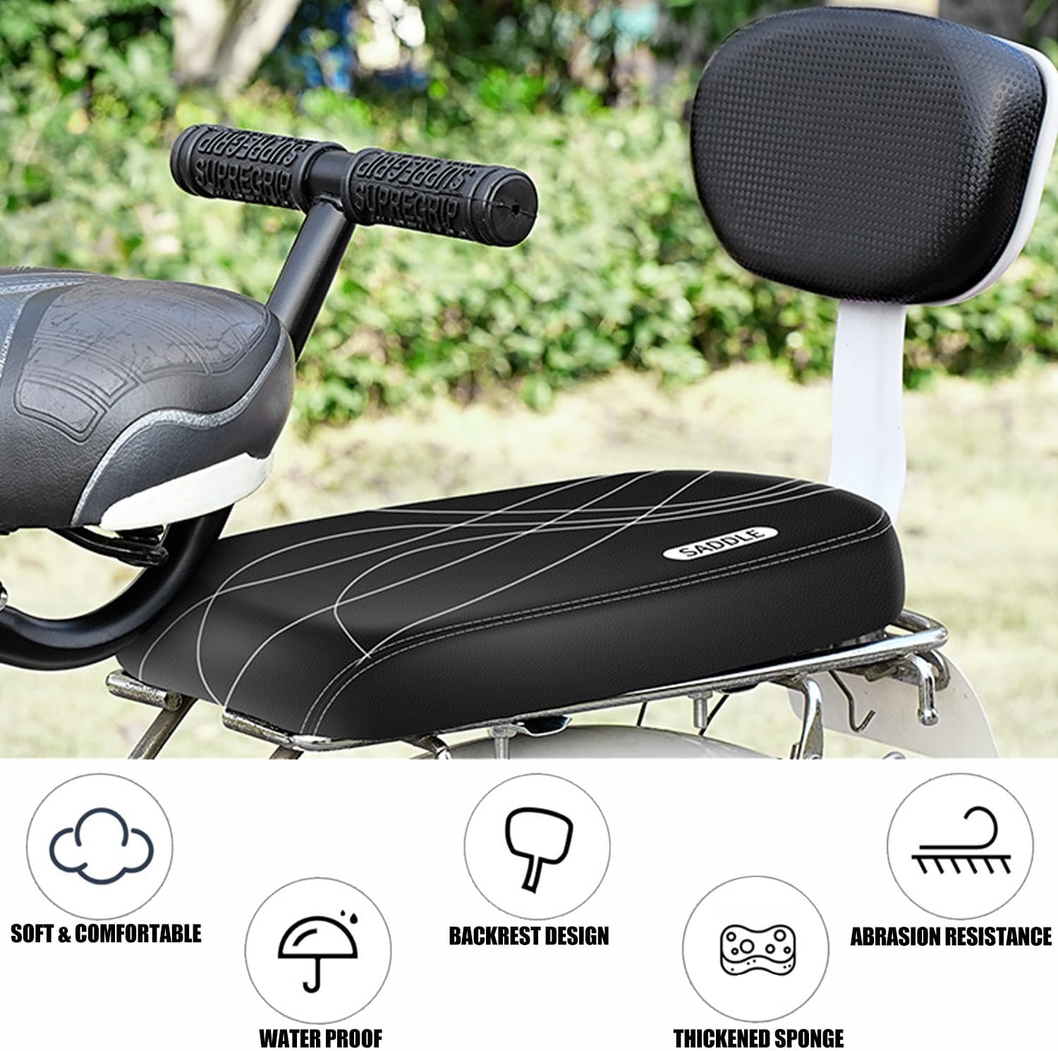 TOPCABIN Bicycle Manned Cushion Mountain Bike Back Shelf Seat Cushion Manned Comfortable Saddle Children Back Seat