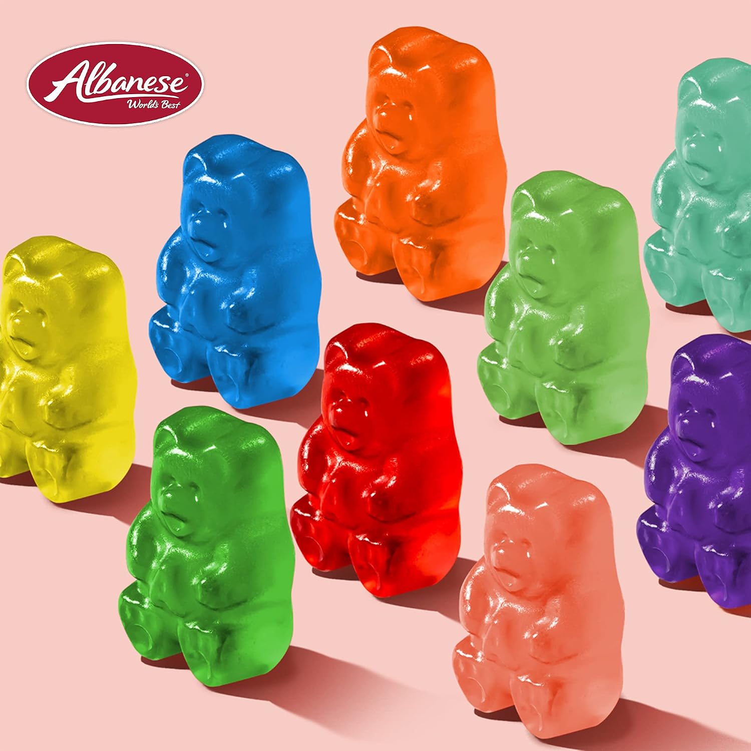 Albanese World's Best 12 Flavor Gummi Bears | 5lbs of Fruit Bulk Candy | Soft and Chewy Gummies, Gluten Free, Fat Free | Cherry, Blue Raspberry, Mango and More | Great Snack for Travel and Kids