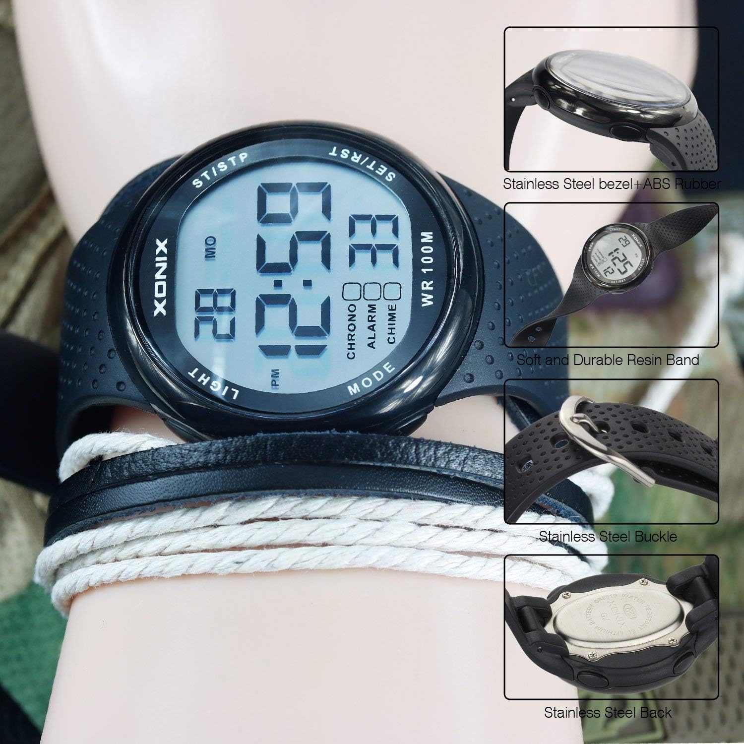 TOMORO Vogue Men's Unisex 100M Waterproof Ultra-Thin Minimalist Sports Watch