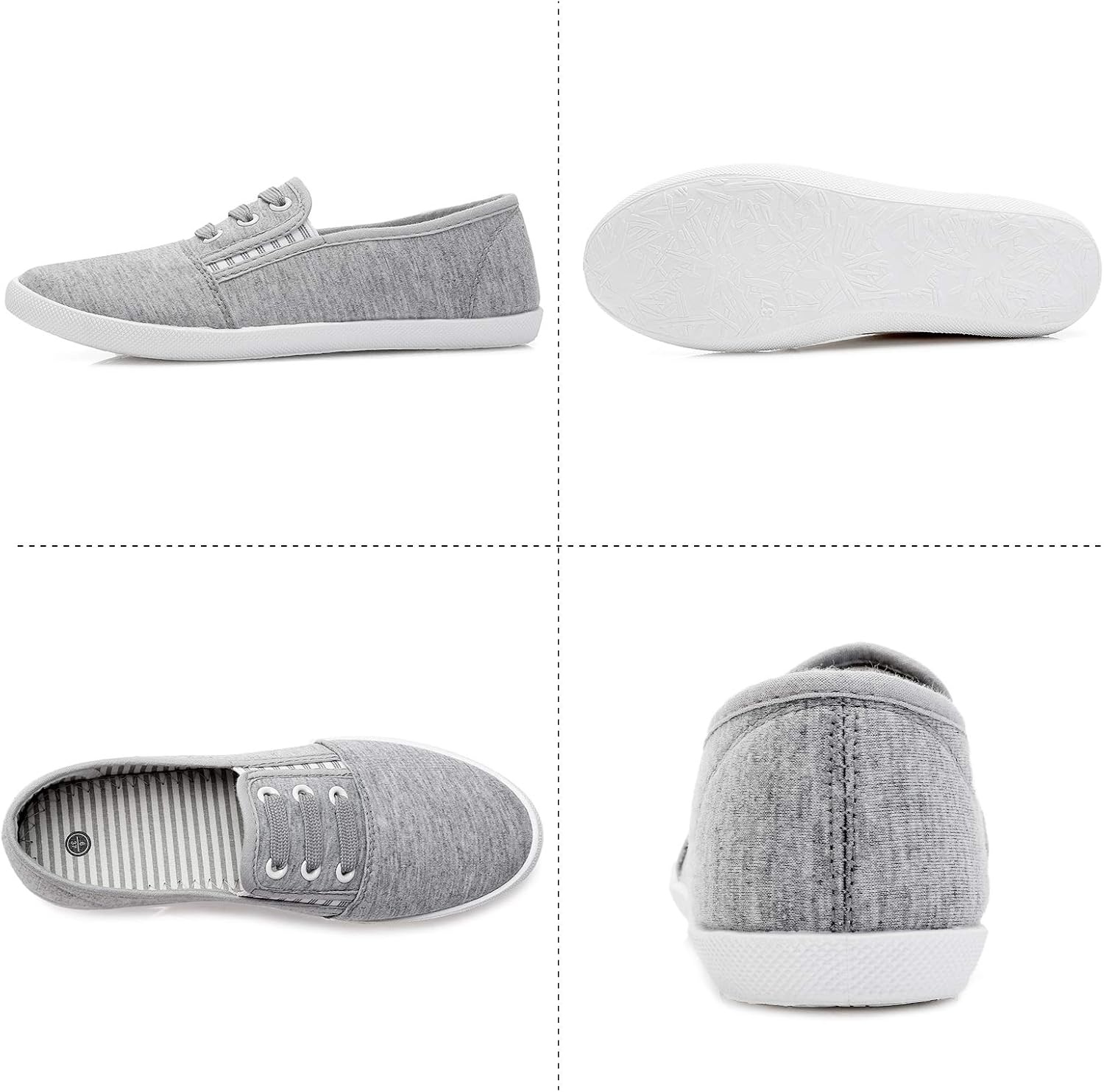 kufeiti Women's Canvas Slip On Shoes Sneakers for Women Fashion Comfortable White Black Elastic Sneakers for Women