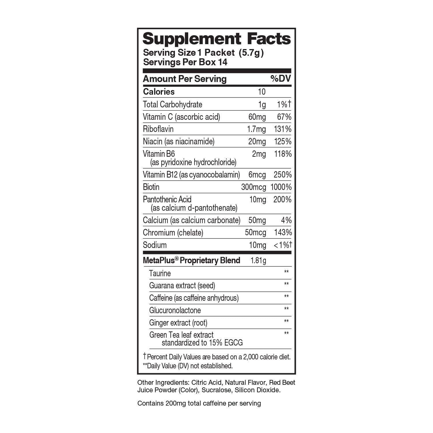 CELSIUS On-The-Go Powder Stick Packs, Zero Sugar (14 Sticks per Pack)