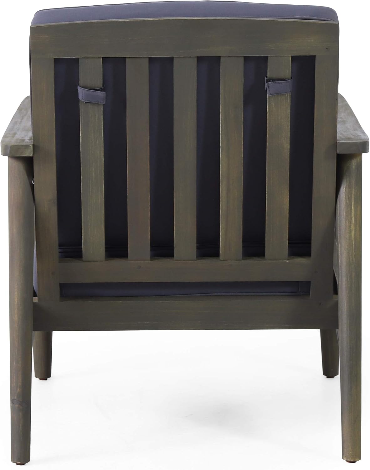 Christopher Knight Home Willowbrook Outdoor Club Chair with Cushion - Acacia Wood - Black (Set of 2)