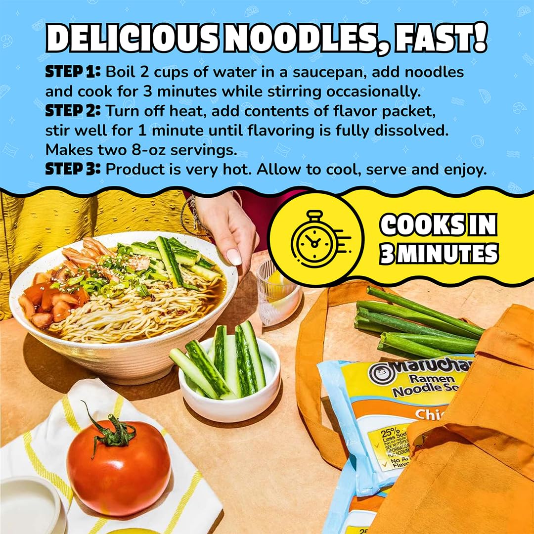 Maruchan Ramen Noodle Soup, Pork Flavor – Japanese-Style Instant Noodles, Quick & Easy Meal for Kids, Students & Busy Families – 3 Oz. (24 Pack)