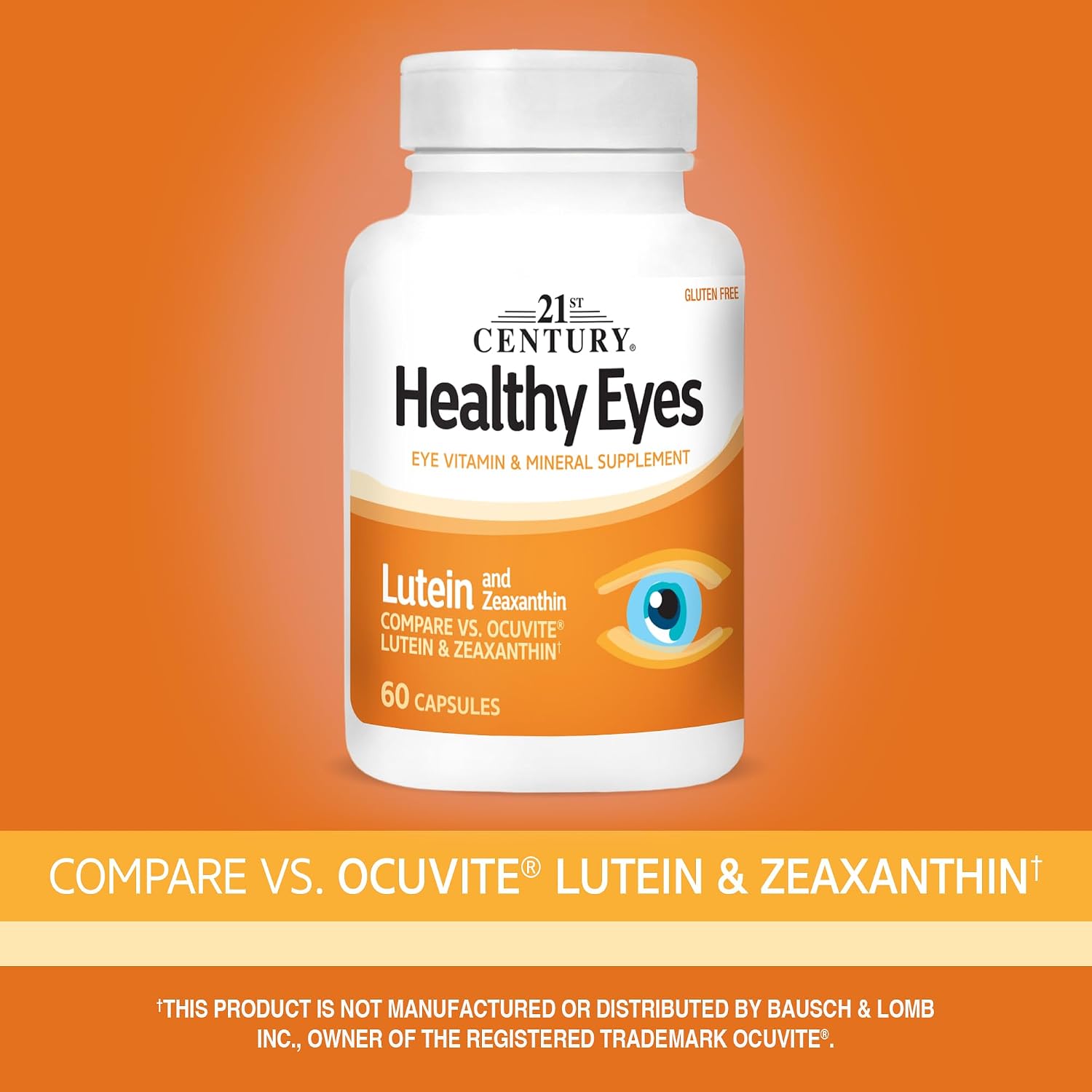 21st Century Healthy Eyes Lutein & Zeaxanthin Capsules, Vision, 60 Count | Advanced Eye Vitamin with Lutein & Zeaxanthin Plus an Antioxidant Formula
