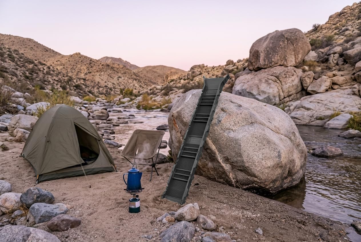 Portable Expandable Sluice Box for Gold Mining and Prospecting; Includes Miner's Moss, Hungarian Style riffles, and deep V riffles. Essential Tool for Gold panning Kits