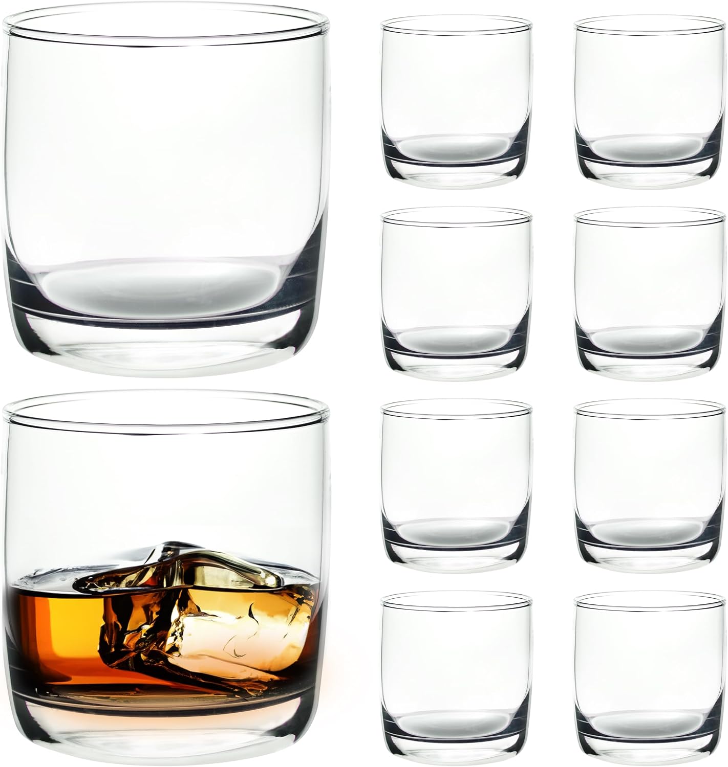 DISCOUNT PROMOS Custom Whiskey Glasses 10 oz Set of 10/50/100, Personalized Bulk Pack - Heavy Base Old Fashioned Glass, Perfect for Scotch, Bourbon