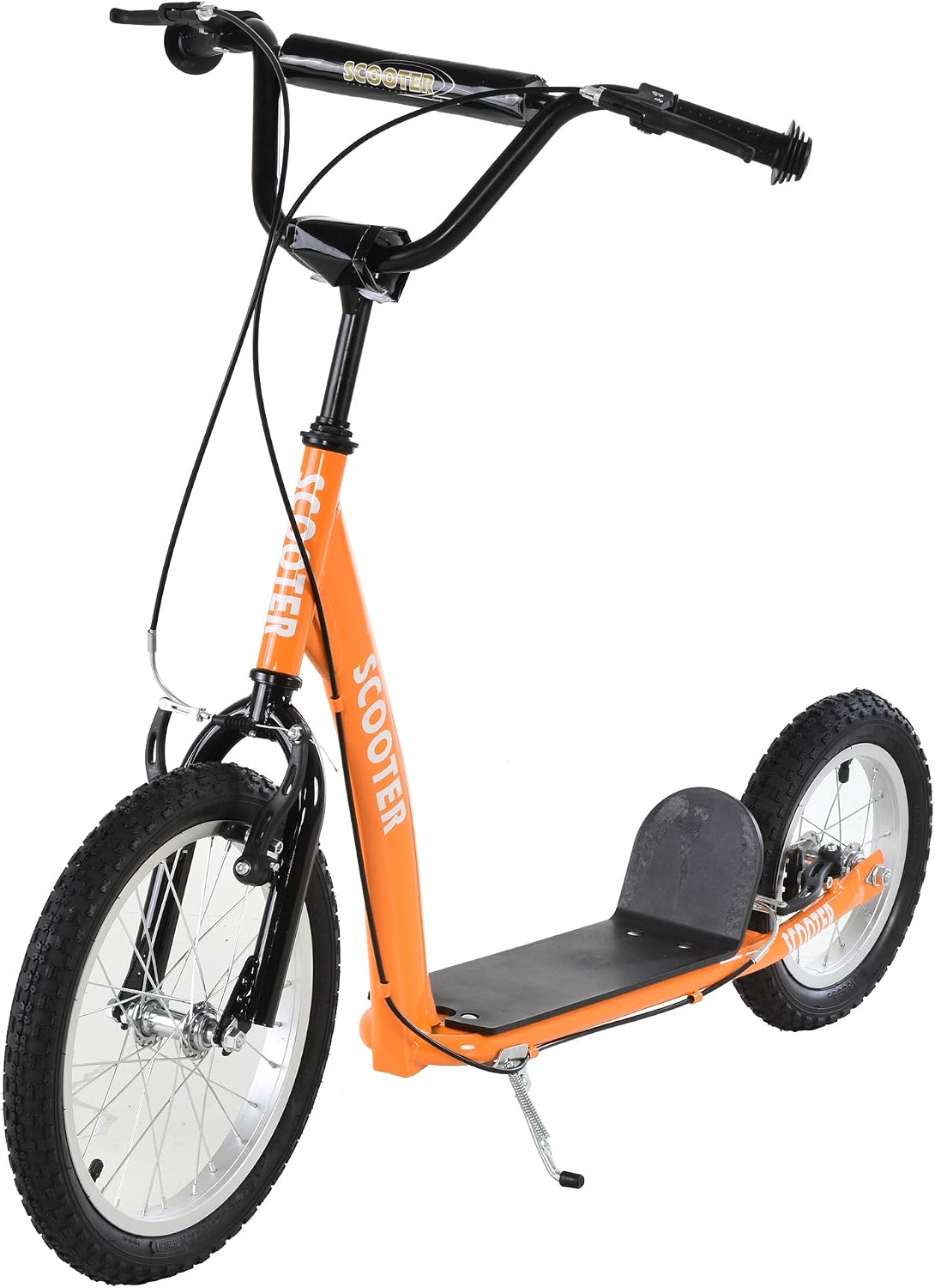 Aosom Youth Scooter Kids 5+ Adjustable Handlebar 16" Front 12" Rear