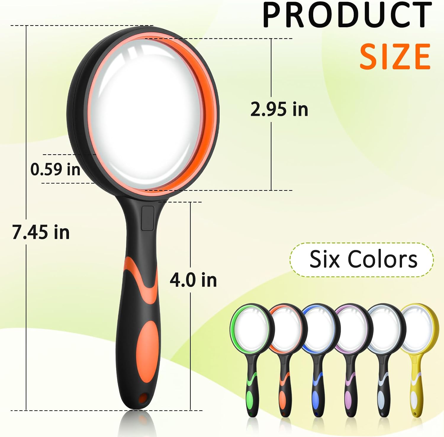 Leffis 3 Pack Magnifying Glass, 10X Reading Magnifier for Kids and Seniors
