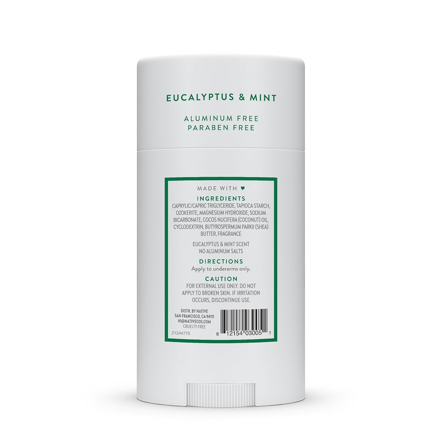 Native Deodorant Contains Naturally Derived Ingredients, 72 Hour Odor Control, Deodorant for Women and Men, Aluminum Free, Eucalyptus & Mint 2.65oz