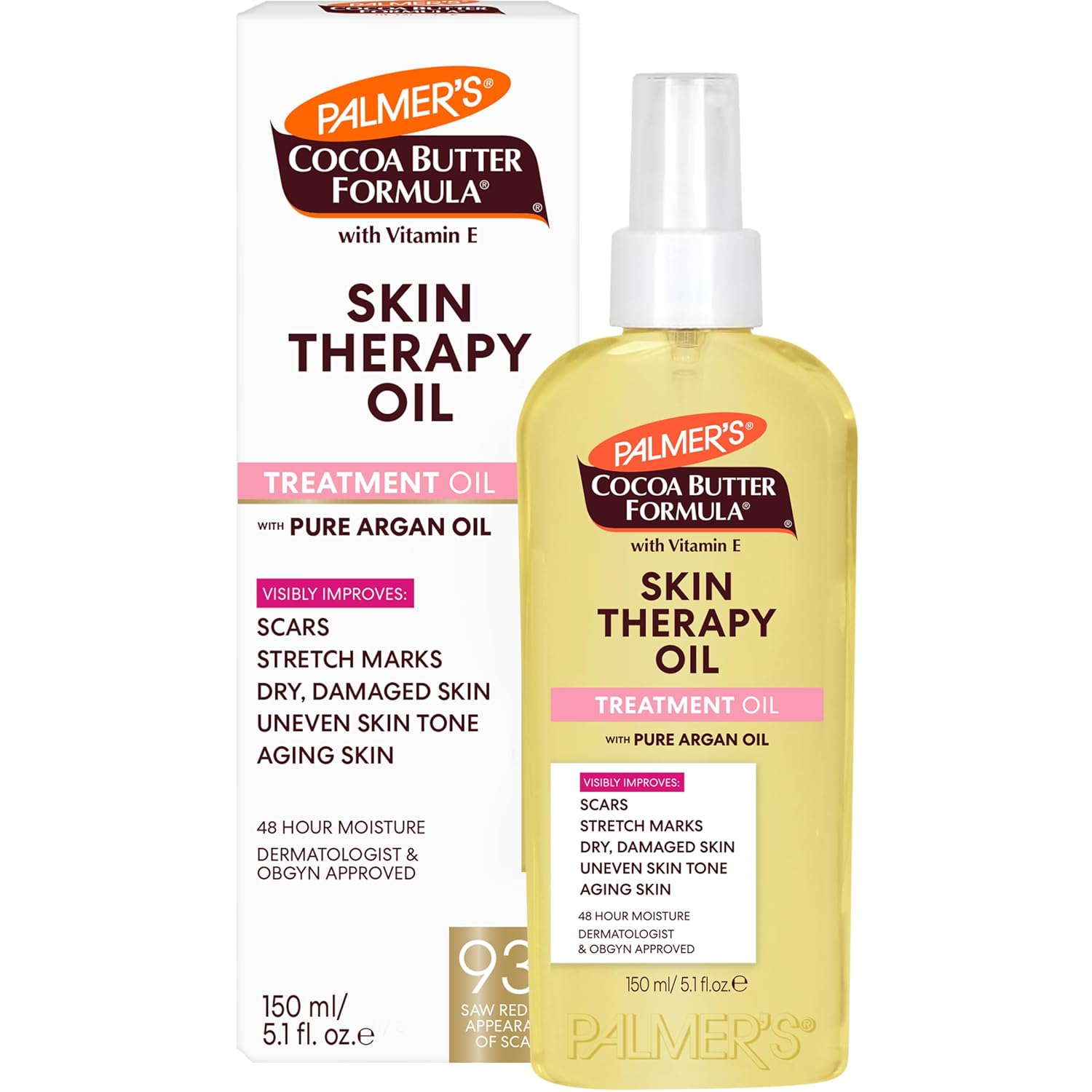 Palmer's Skin Therapy Body Oil, Moisturizing Cocoa Butter Formula (5.1 Oz) | Deep Body Moisturizer for Dry, Damaged Skin with Vitamin E & Pure Argan Oil, Helps Imrove Appearance of Scars, Stretch Marks