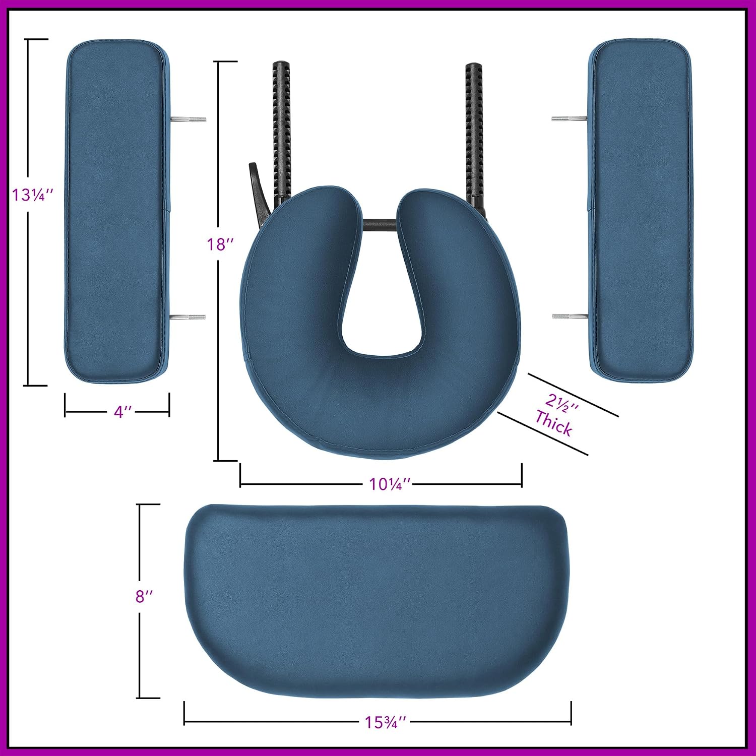 Saloniture Professional Portable Lightweight Bi-Fold Massage Table with Aluminum Legs - Includes Headrest, Face Cradle