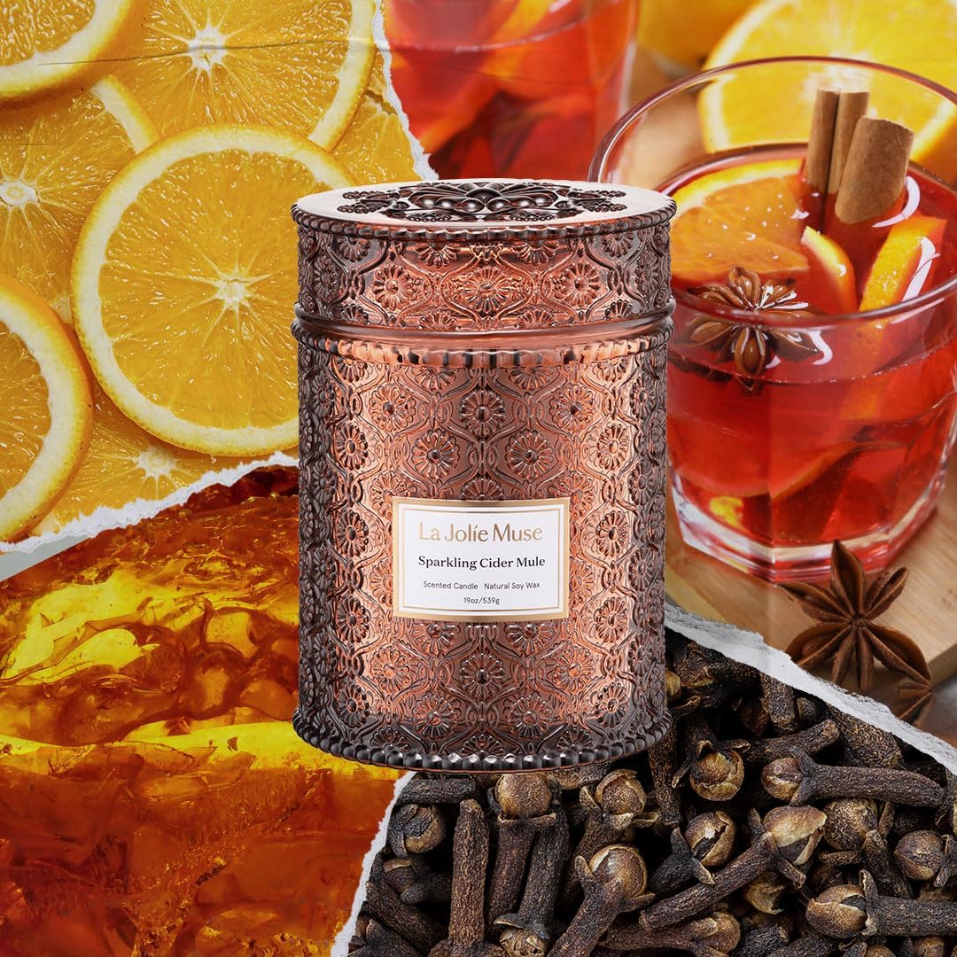 LA JOLIE MUSE Starlit Fir Pine Scented Candles for Home,19 oz Natural Soy