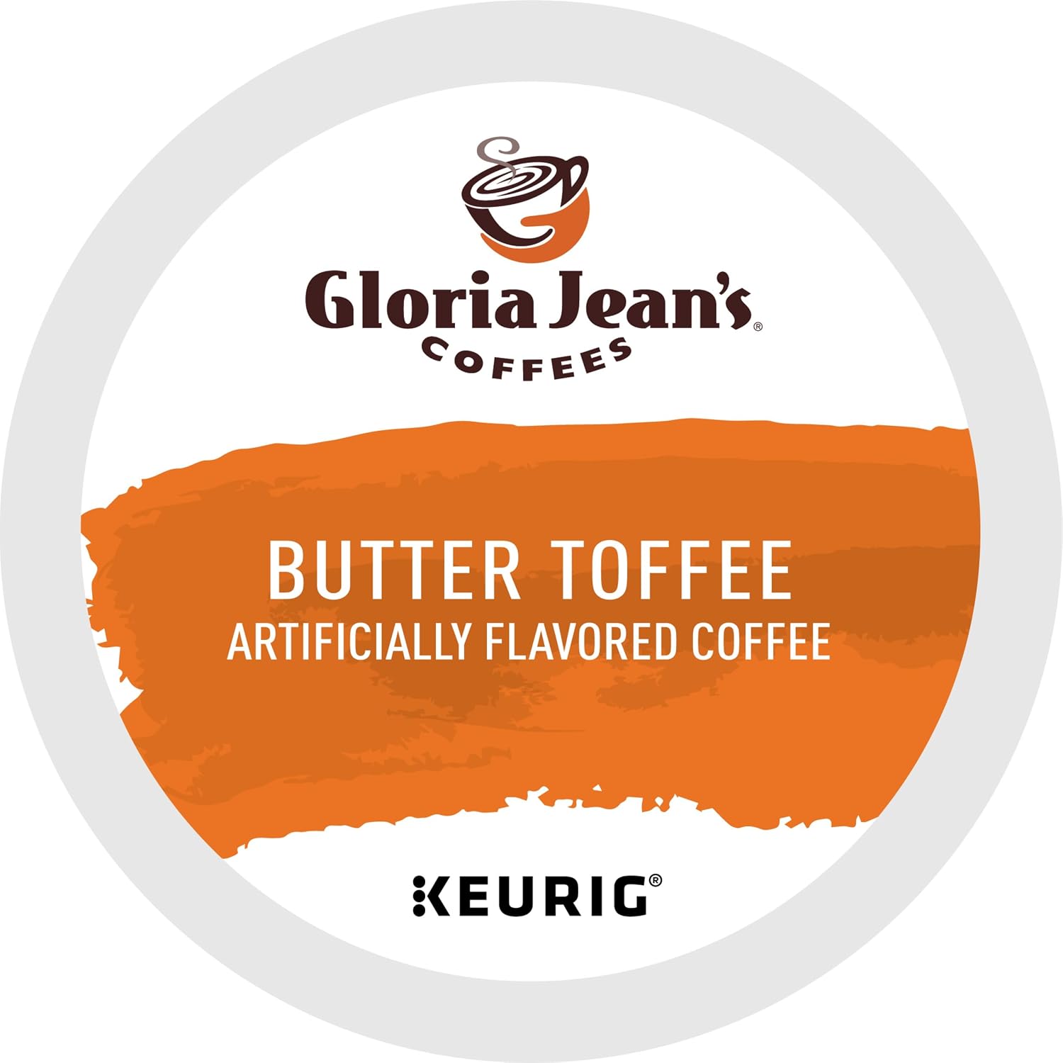 Gloria Jean's Coffees Butter Toffee, Single-Serve Keurig K-Cup Pods, Flavored Medium Roast Coffee, 24 Count (Pack of 1)
