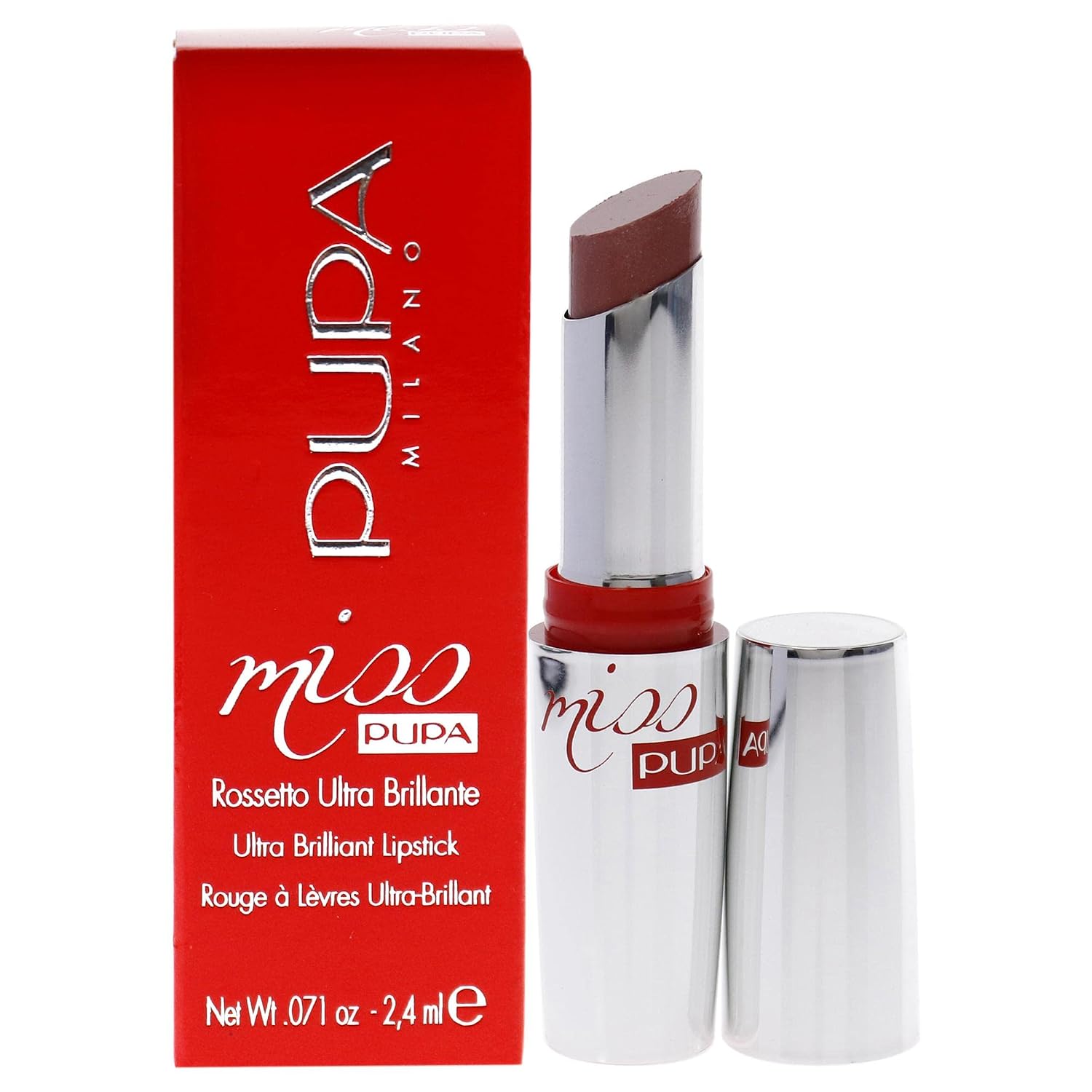 Pupa Milano Miss Pupa Ultra Brilliant Lipstick - 102 Candy Nude for Women - 0.071 oz Lipstick