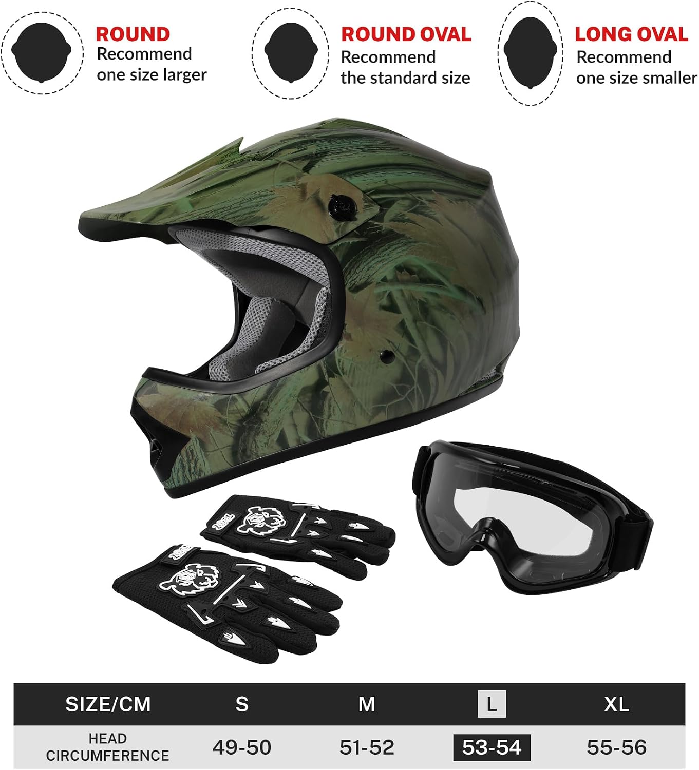 Kids Dirt Bike Helmet Youth Motorcycle Helmet DOT-Certified Full Face Helmets for Motocross ATV Off-Road Street Bike with Goggles & Gloves, Blue Flame Medium | Motorcycle Riding Gear included Goggles & Gloves, Ultra-Lightweight, For ATV UTV Off-Road, Blu…
