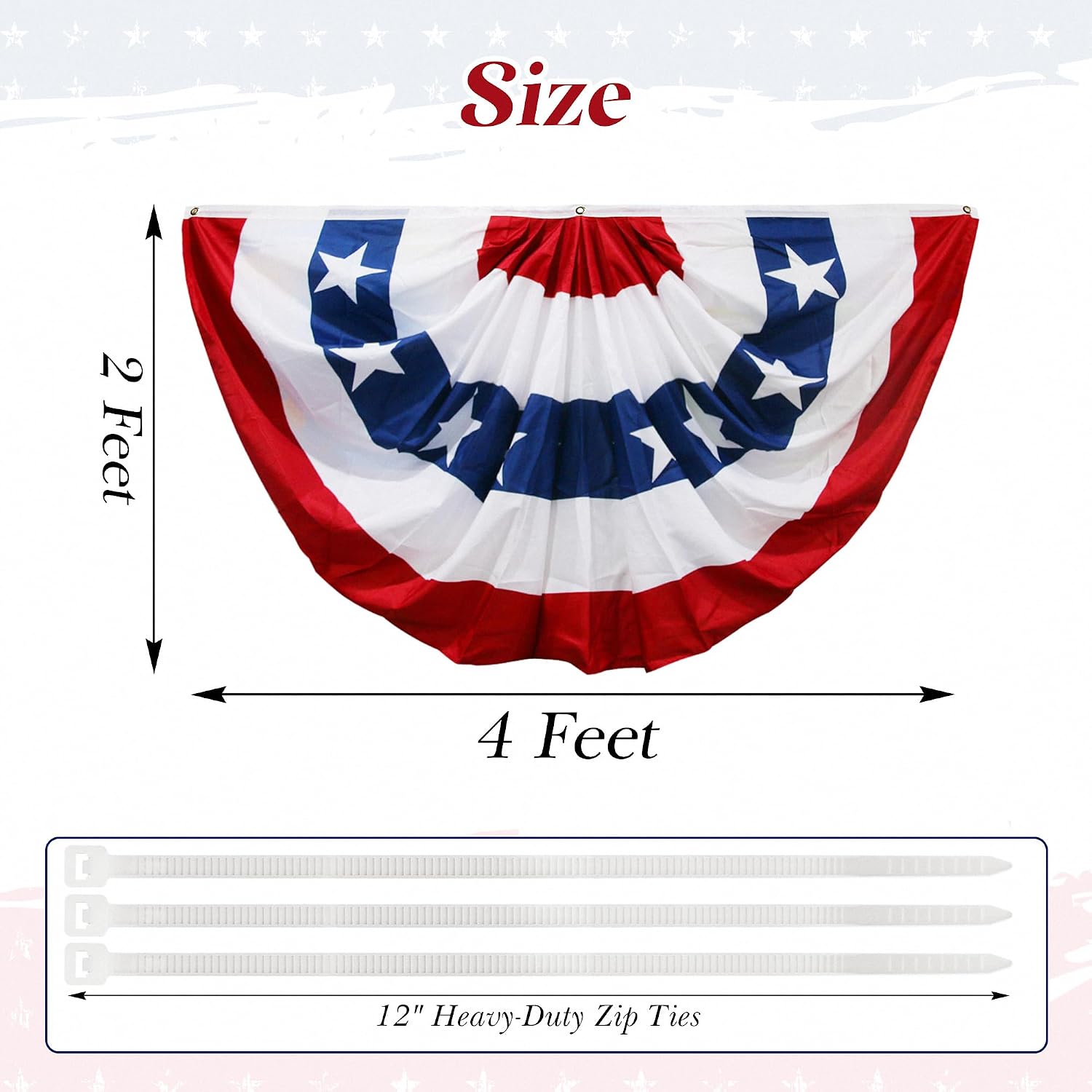 HOOSUN 4th Of July Decorations, American Flag Bunting for Outside, 3x6 Ft Fourth of July Bunting Patriotic Memorial Day Decor