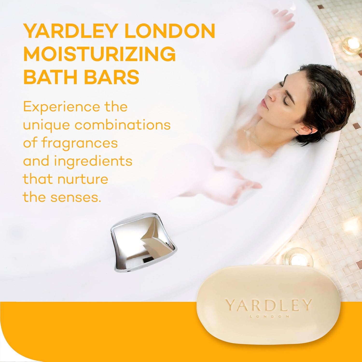 Yardley London Nourishing Bath Soap Bar Aloe & Avocado, Conditions Skin with Creamy Avocado & Olive Extracts, 4.0 oz Bath Bar, 1 Soap Bar