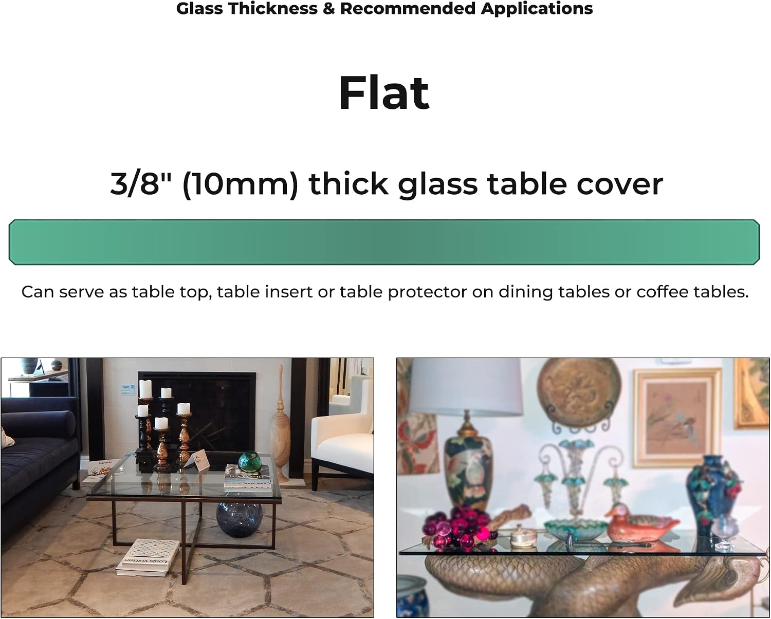 Clear Tempered Glass Table Top 22 Inch Square Flat Polished Edge with 1/4 Inch Thickness for Dining, Coffee or Side Tables by Fab Glass and Mirror