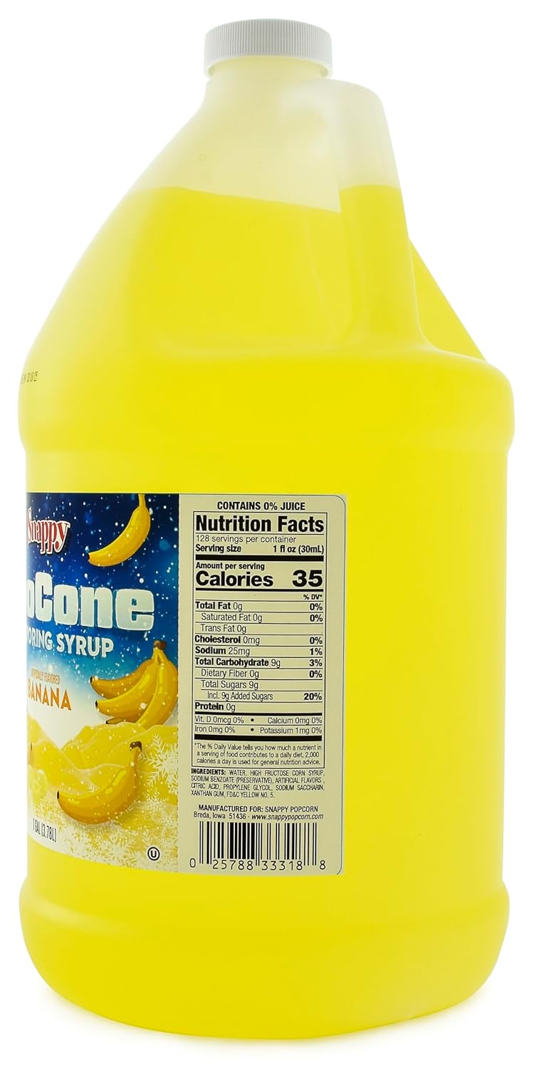 Snappy Root Beer Sno Cone Syrup, 1 Gallon (128 oz), Ready to Use for Snow Cone Machines and Shaved Ice