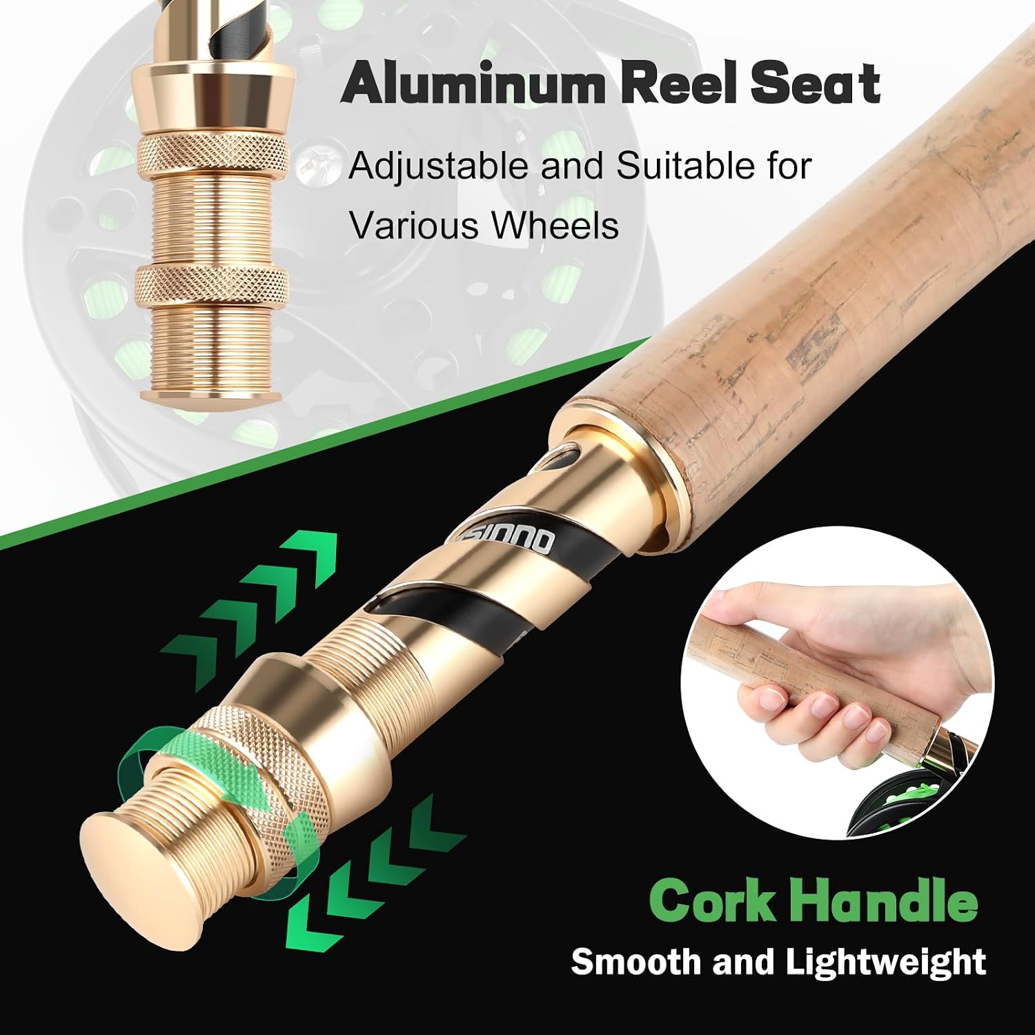 PLUSINNO Fly Fishing Rod and Reel Combo Kit, Fly Fishing Rod for Starters | 4 Piece Lightweight Ultra-Portable Graphite 5 Wt -9' Fly Rod, 5/6 Reel