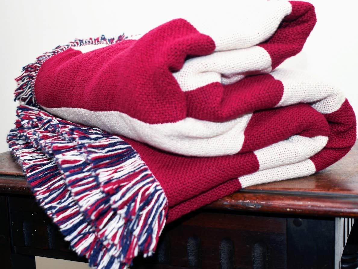 United States American Flag Blanket - Gift Soft Tapestry Throw Woven from Cotton - Made in The USA (69x48)