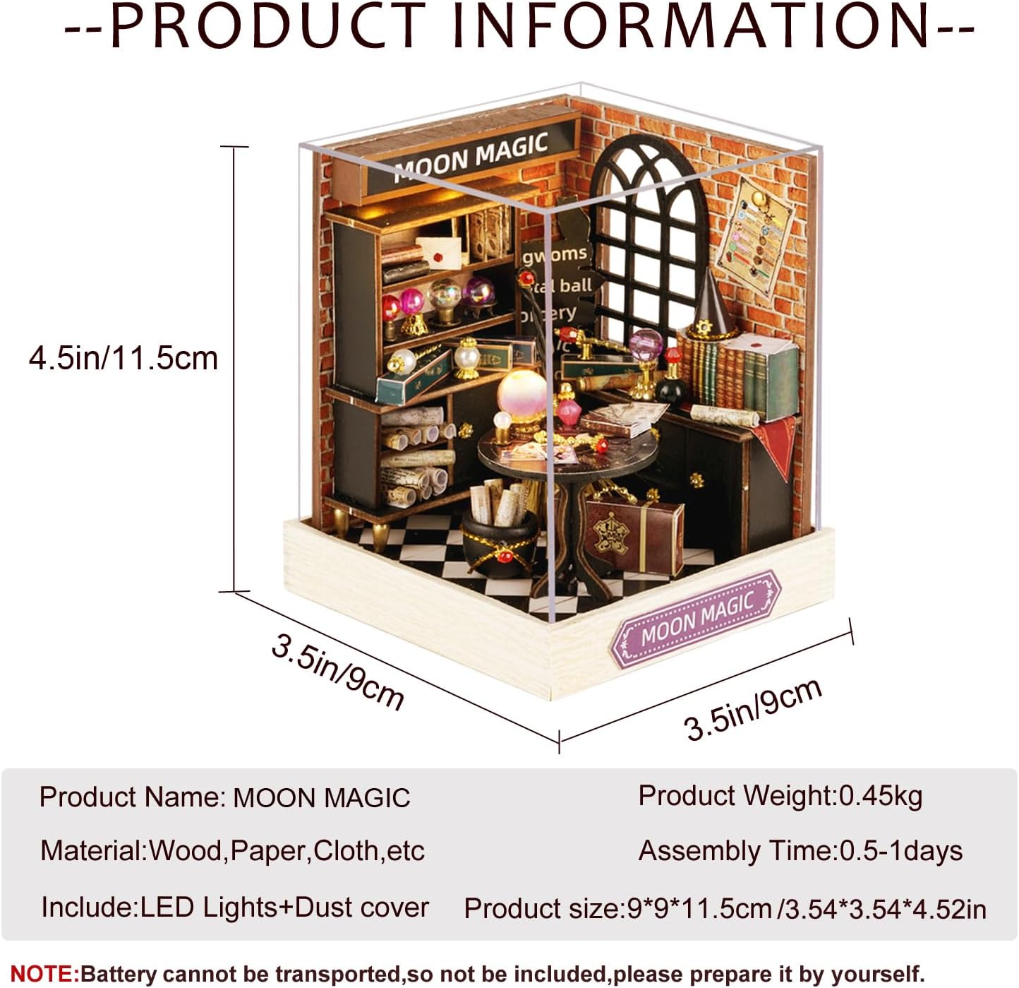 CUTEROOM DIY Doll Room Miniature Furniture Wooden House Kit-Study Room