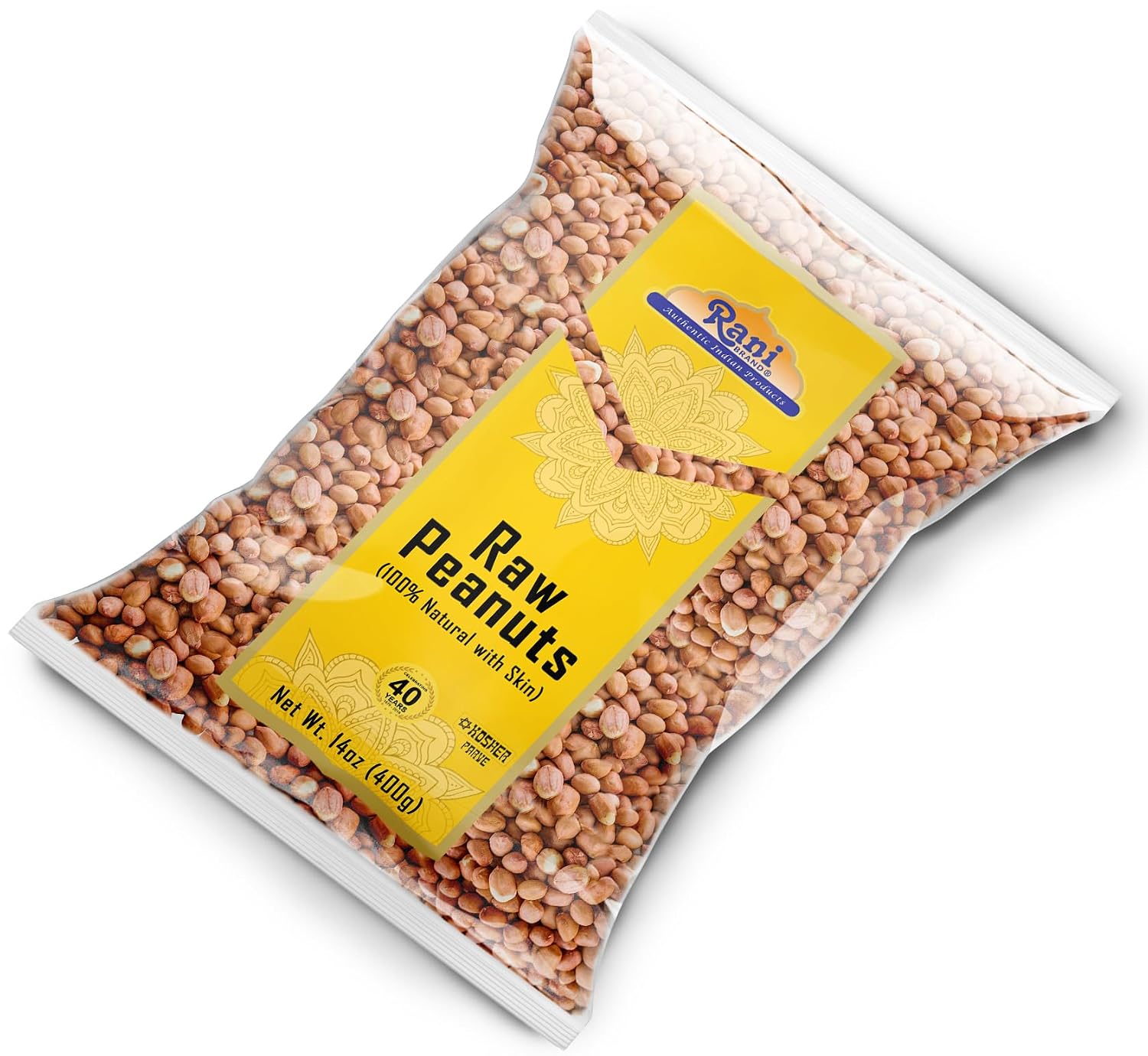Rani Peanuts, Raw Whole With Skin (uncooked, unsalted) 14oz (400g) ~ All Natural | Vegan | Kosher | Gluten Friendly | Fresh Product of USA ~ Spanish Grade Groundnut/Red-skin