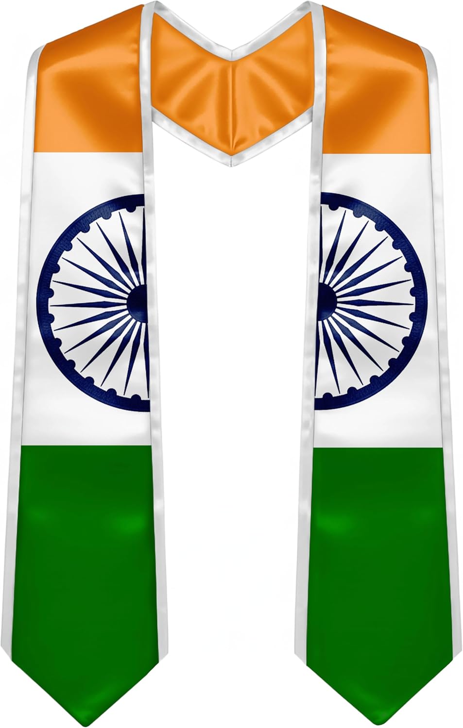 YOXEULL National Flag Embroidered Graduation Stole with Trim, Graduation Sash Graduates Gift, 72"