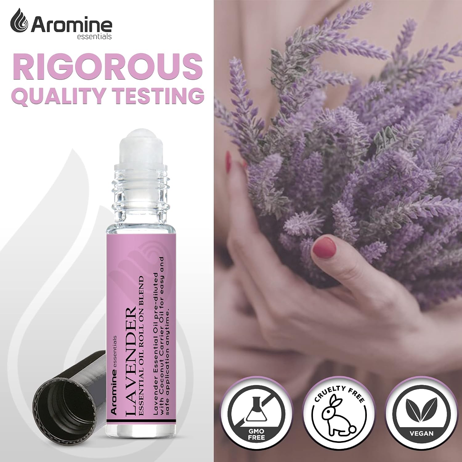 Peppermint Essential Oil Roll On, Pre-Diluted 10ml (Pack of 2). Premium Quality, Therapeutic Grade Topical Ready Aromatherapy Oil