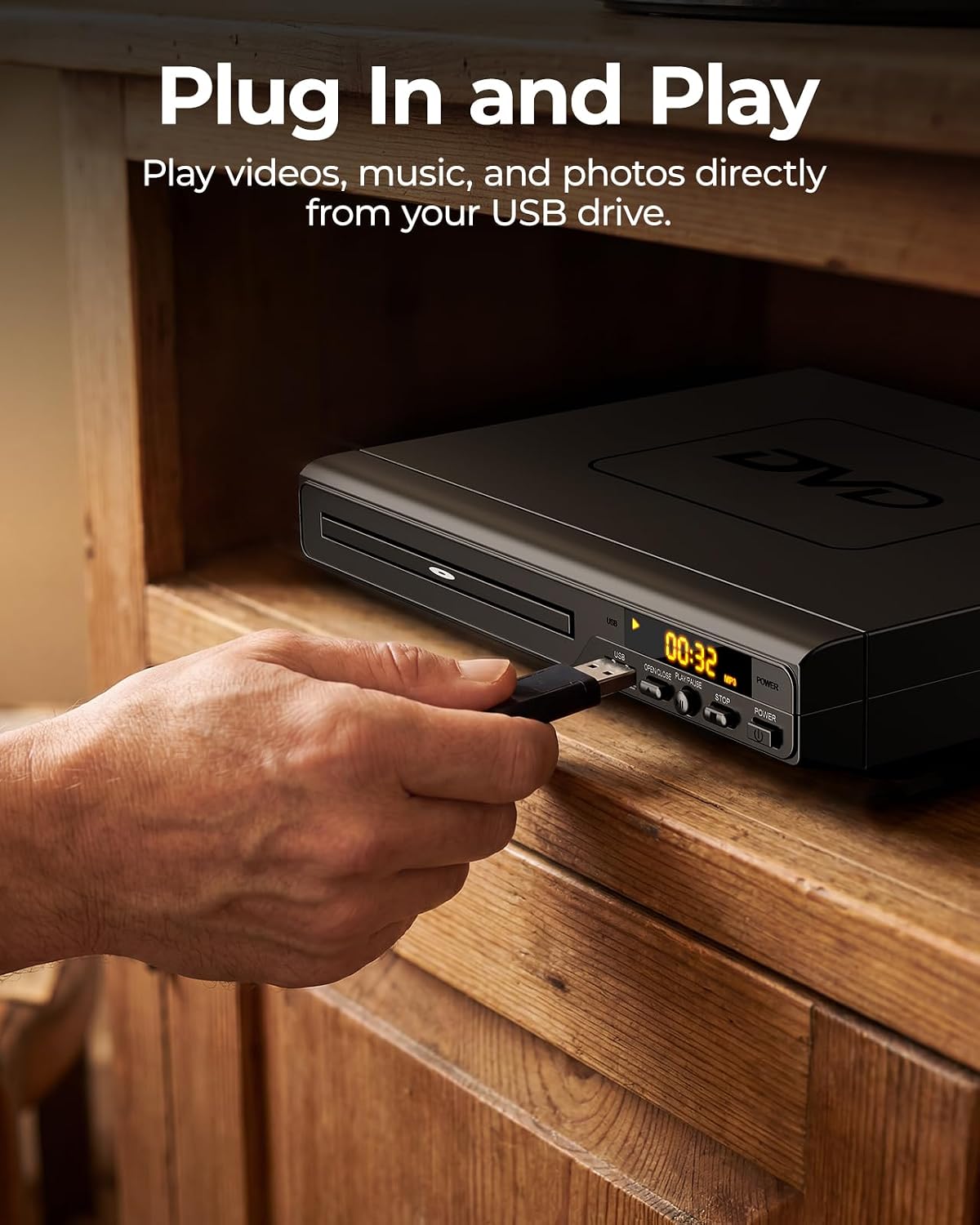 ELECTCOM PRO Region-Free DVD Player for TV with HDMI | Plays Regions 0-6 & Multi Formats, RCA Compact DVD/CD Player for Smart TV